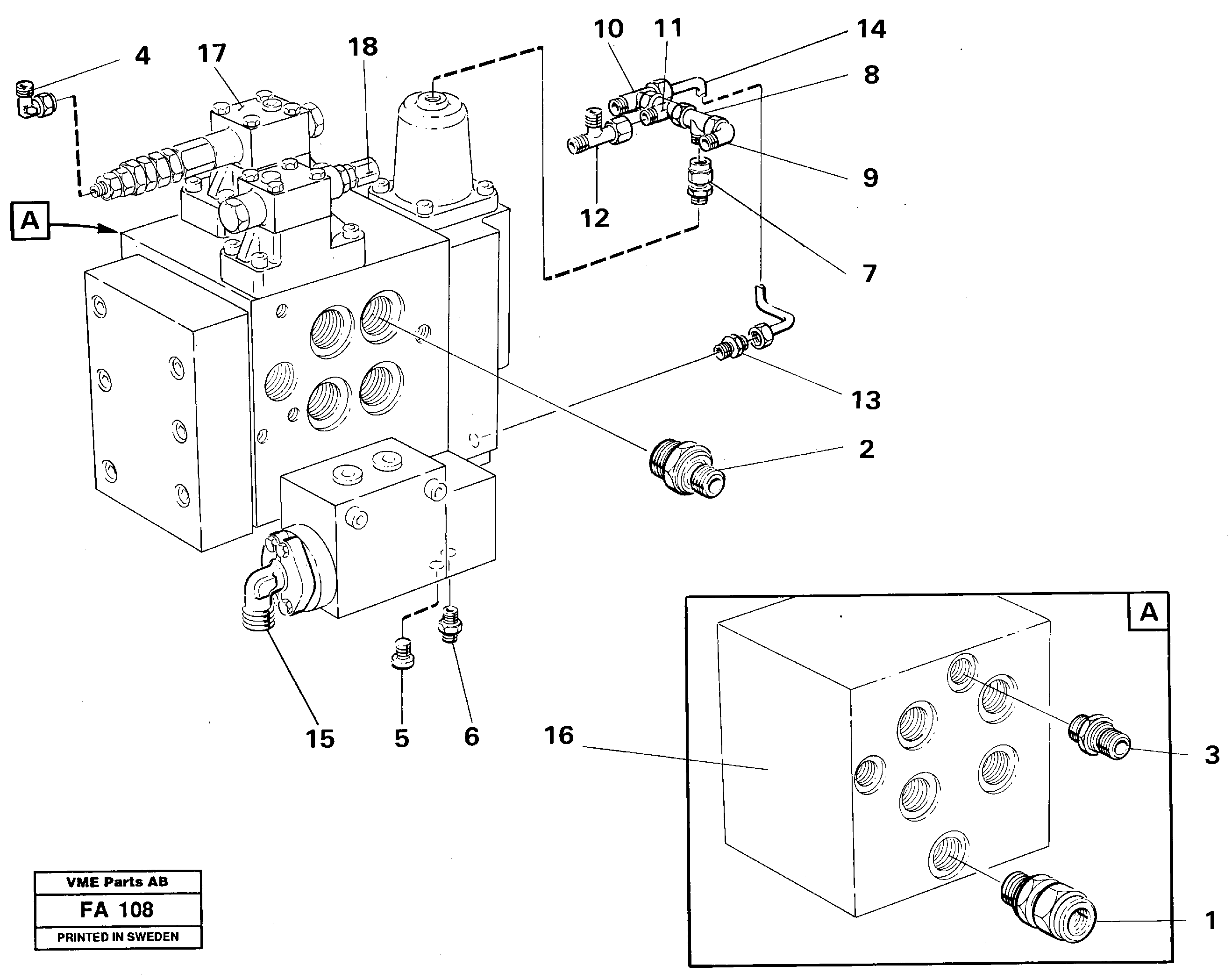 Схема запчастей Volvo EC230B - 34657 Slew valve block, tubings EC230B ?KERMAN ?KERMAN EC230B