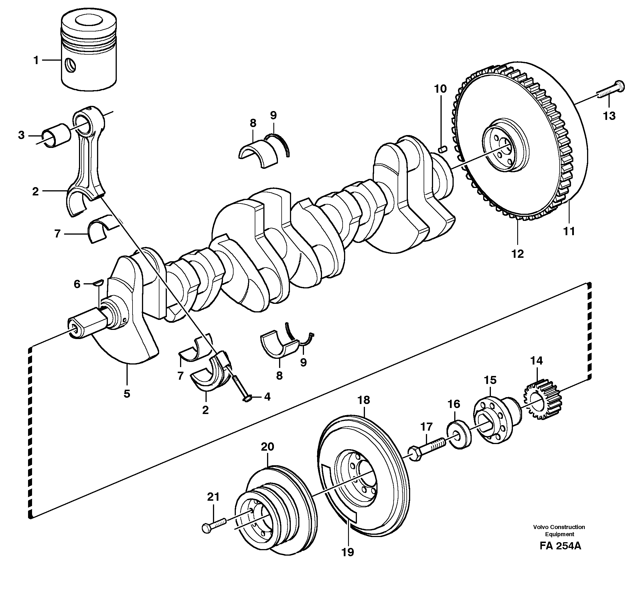 Схема запчастей Volvo EC230B - 39435 Crankshaft and related parts EC230B ?KERMAN ?KERMAN EC230B