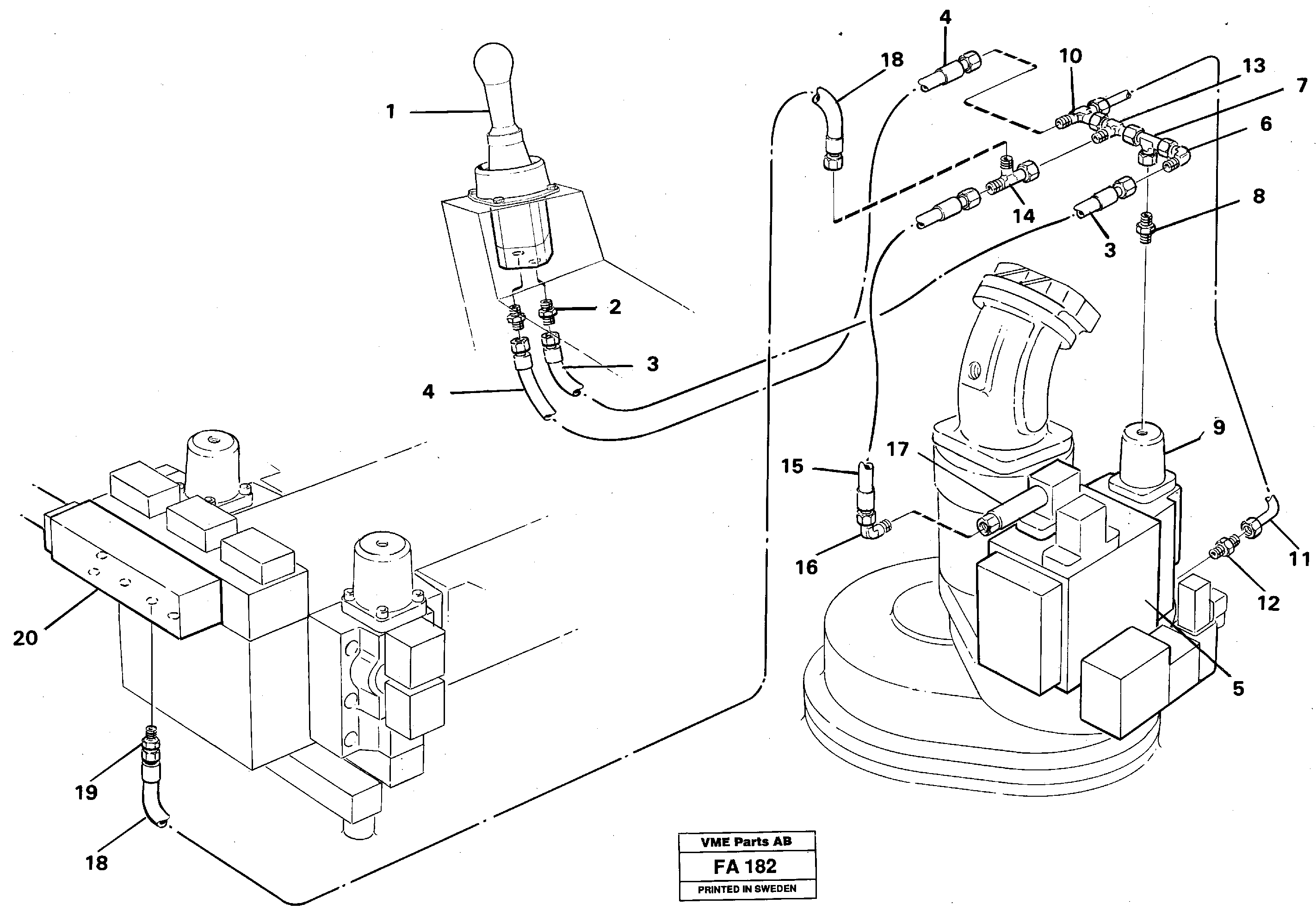 Схема запчастей Volvo EC230B - 35682 Servo hydraulics, slewing EC230B ?KERMAN ?KERMAN EC230B