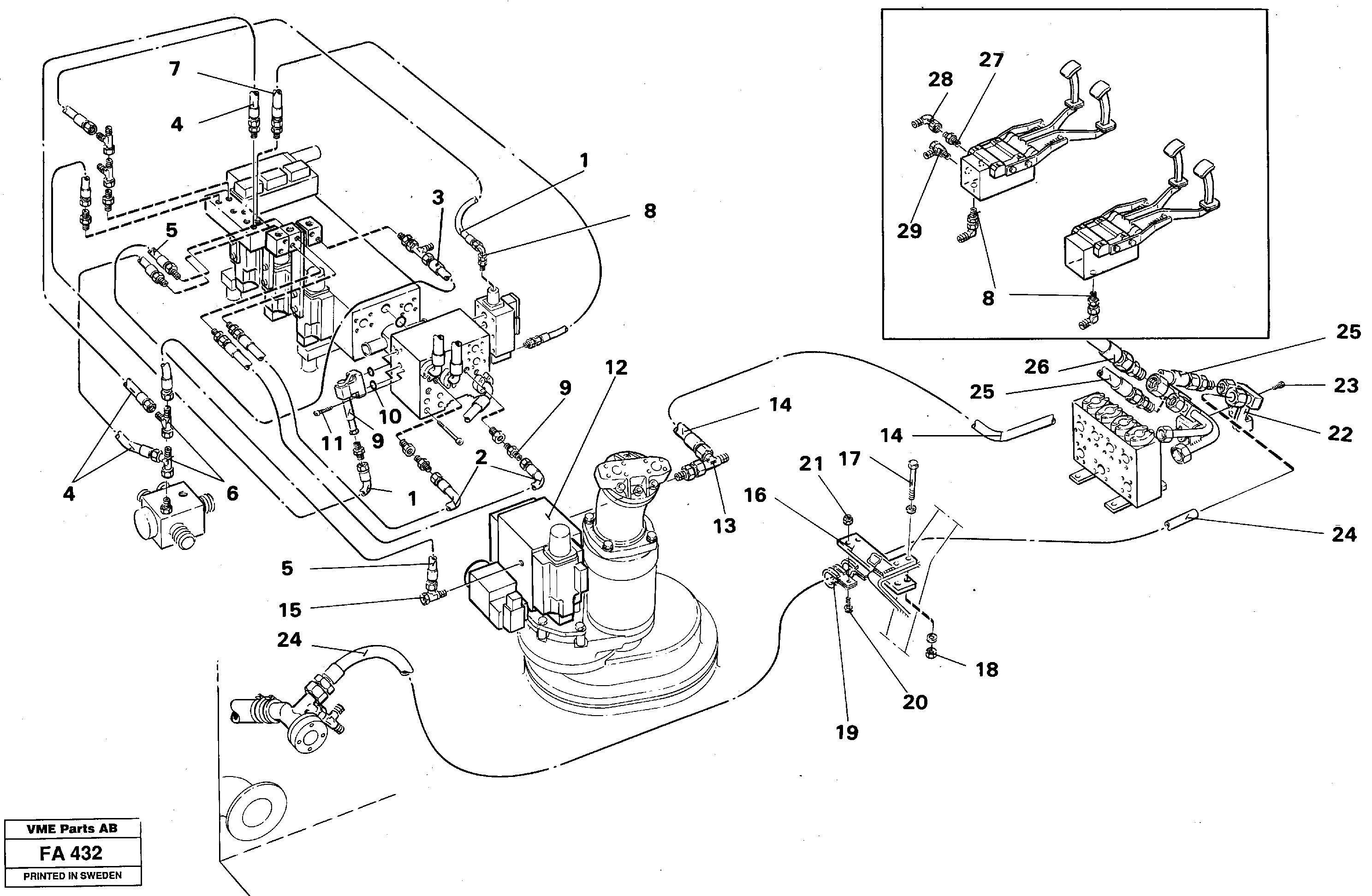 Схема запчастей Volvo EC230B - 26591 Base machine hydraulics for hammer/shears on adjustable boom EC230B ?KERMAN ?KERMAN EC230B