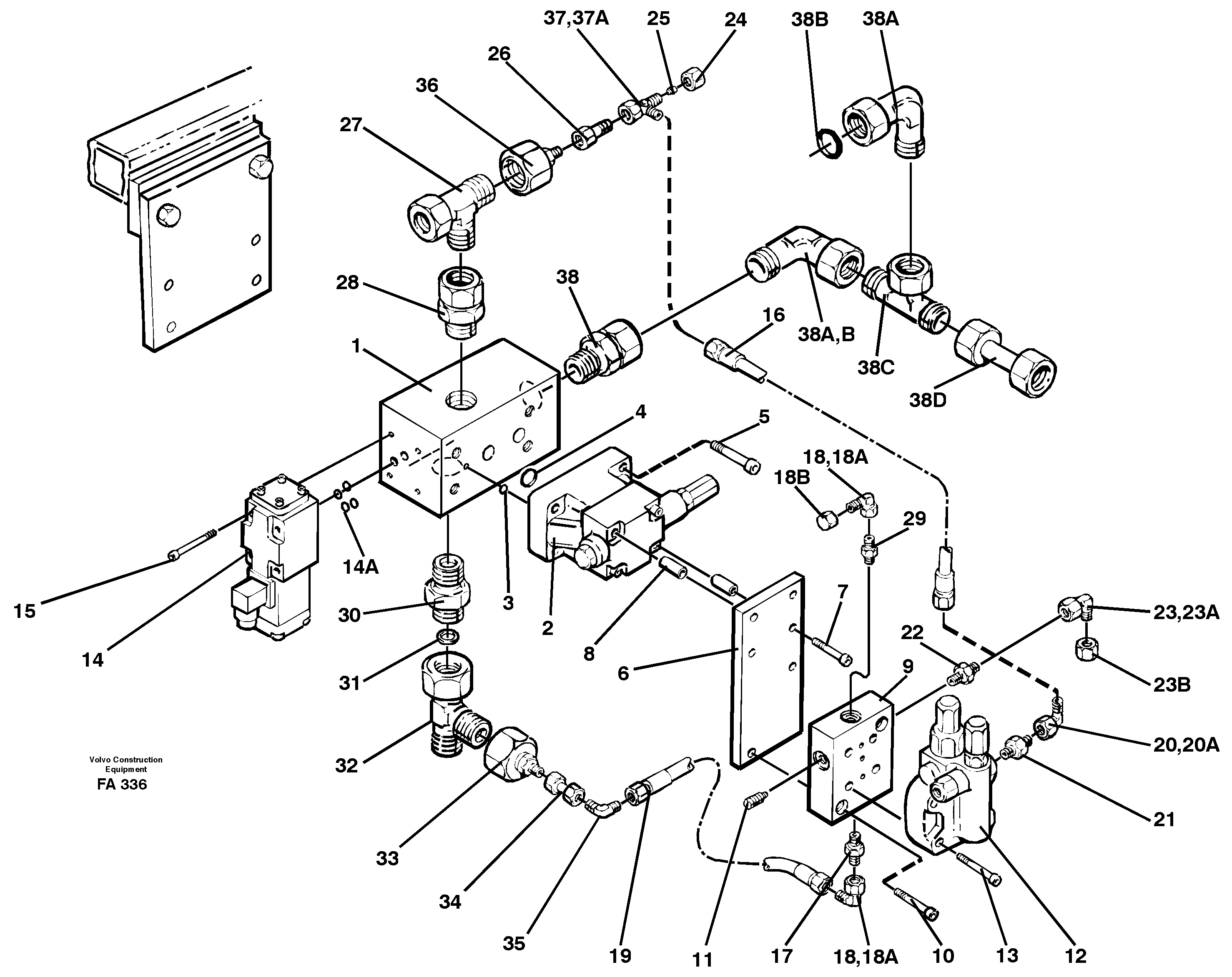 Схема запчастей Volvo EC230B - 26596 Magnetic equipment Ohio, Valve body EC230B ?KERMAN ?KERMAN EC230B