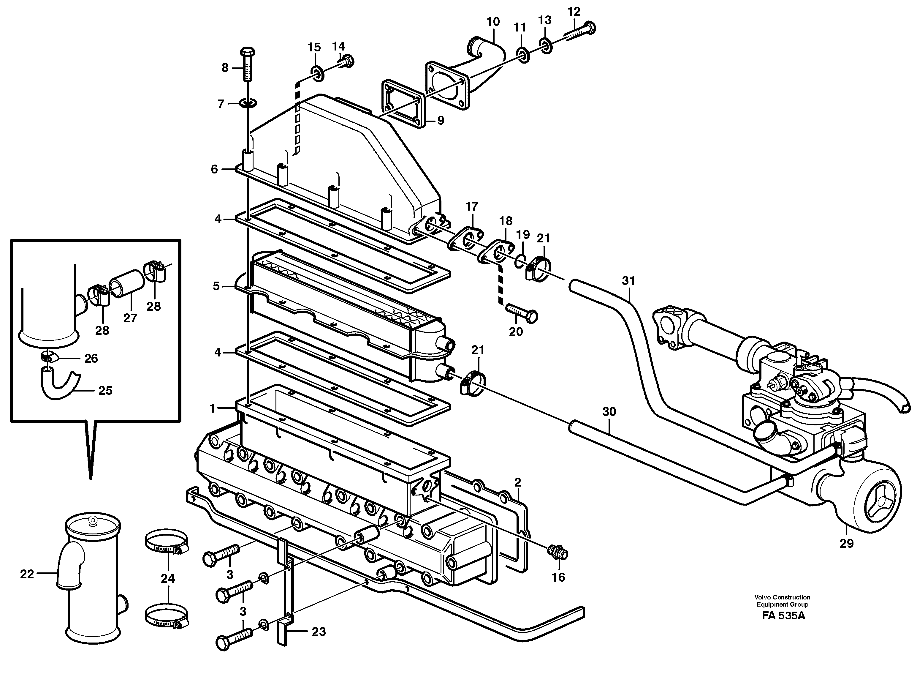 Схема запчастей Volvo EC230B - 85855 Intercooler EC230B ?KERMAN ?KERMAN EC230B