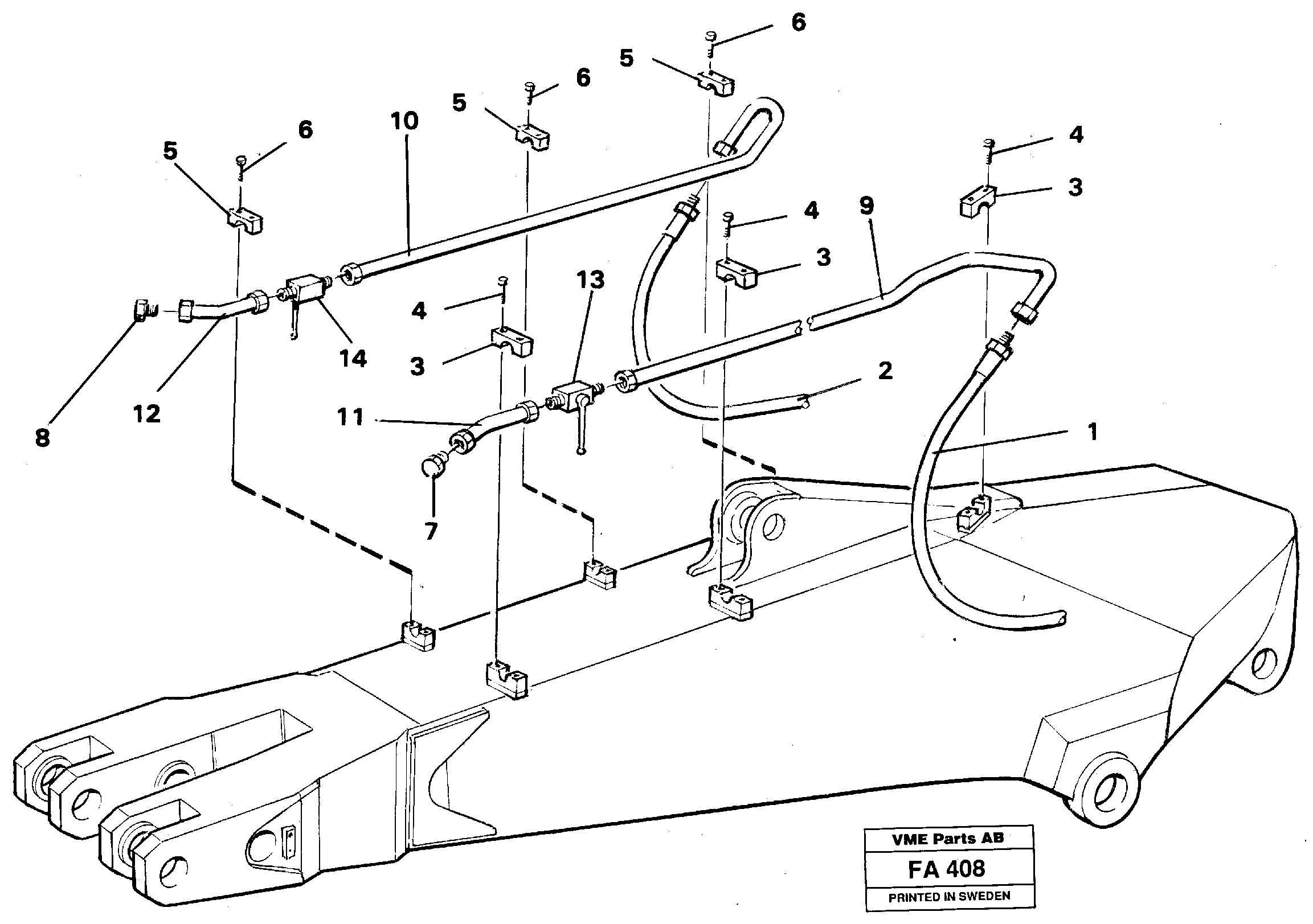 Схема запчастей Volvo EC230B - 30171 Hammer hydraulics for dipper arm incl. shut-offcocks EC230B ?KERMAN ?KERMAN EC230B