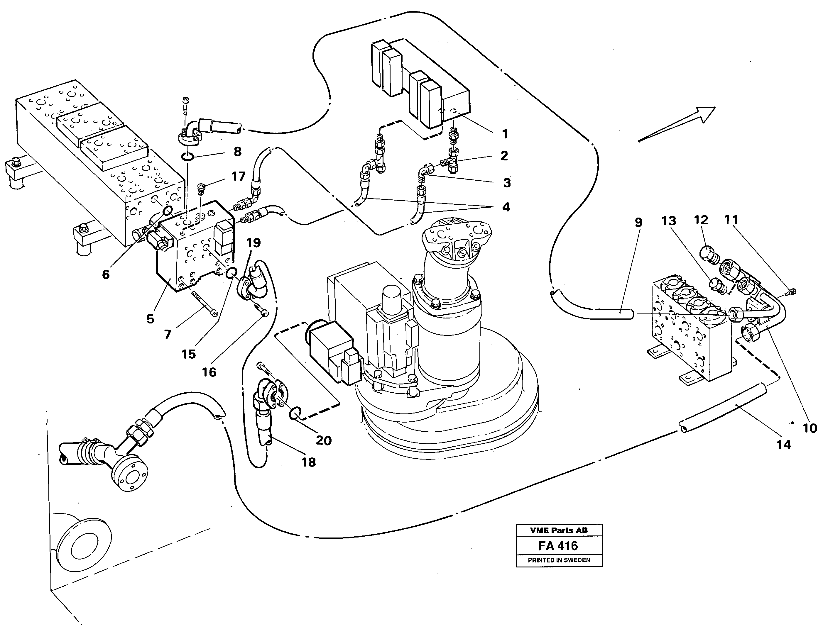 Схема запчастей Volvo EC230B - 86765 Hammer hydraulics in base machine, 2 pumps EC230B ?KERMAN ?KERMAN EC230B