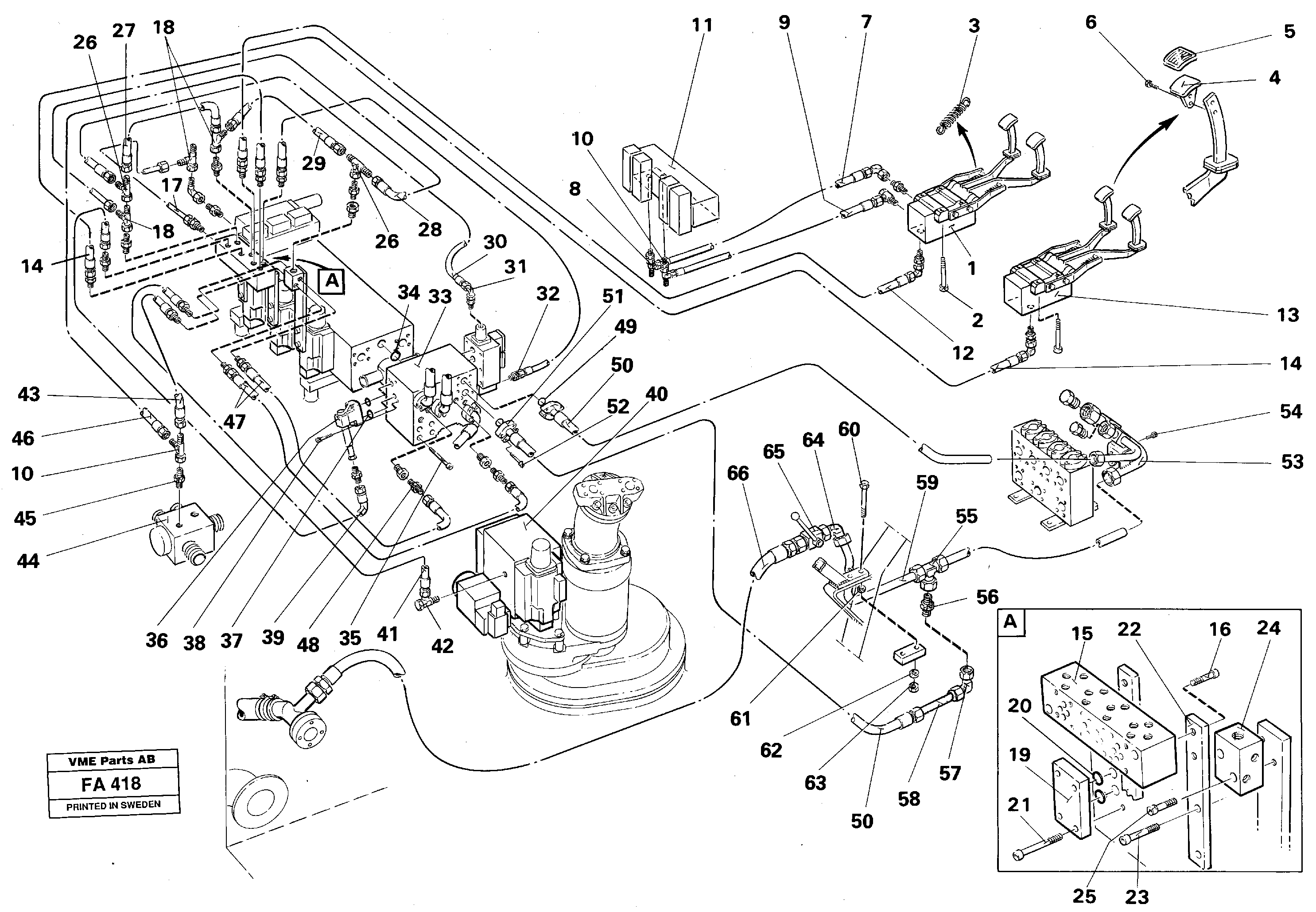 Схема запчастей Volvo EC230B - 89490 Base machine hydraulics for hammer/shears on monobloc boom EC230B ?KERMAN ?KERMAN EC230B