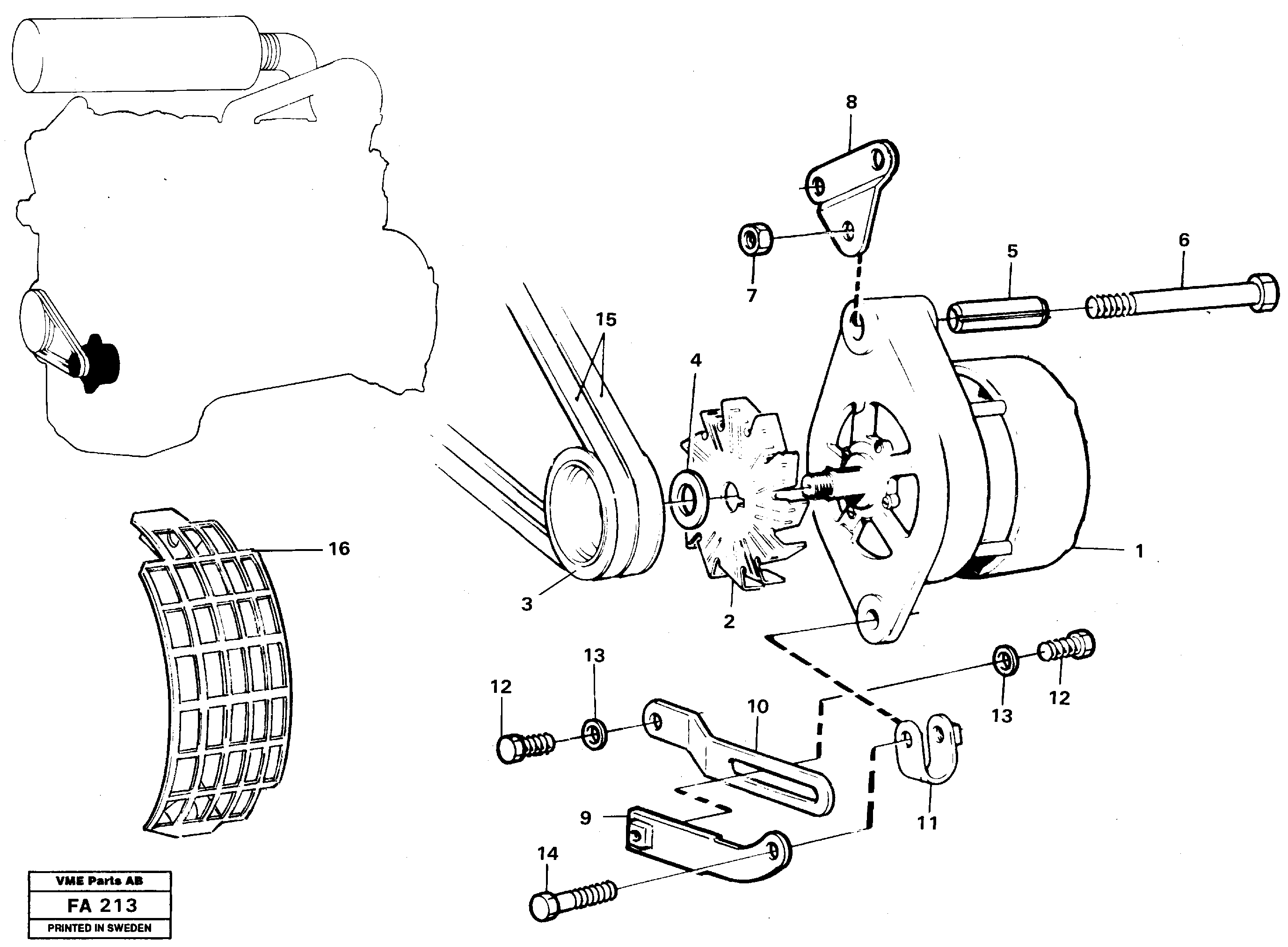 Схема запчастей Volvo EC230B - 30350 Alternator, assembly EC230B ?KERMAN ?KERMAN EC230B