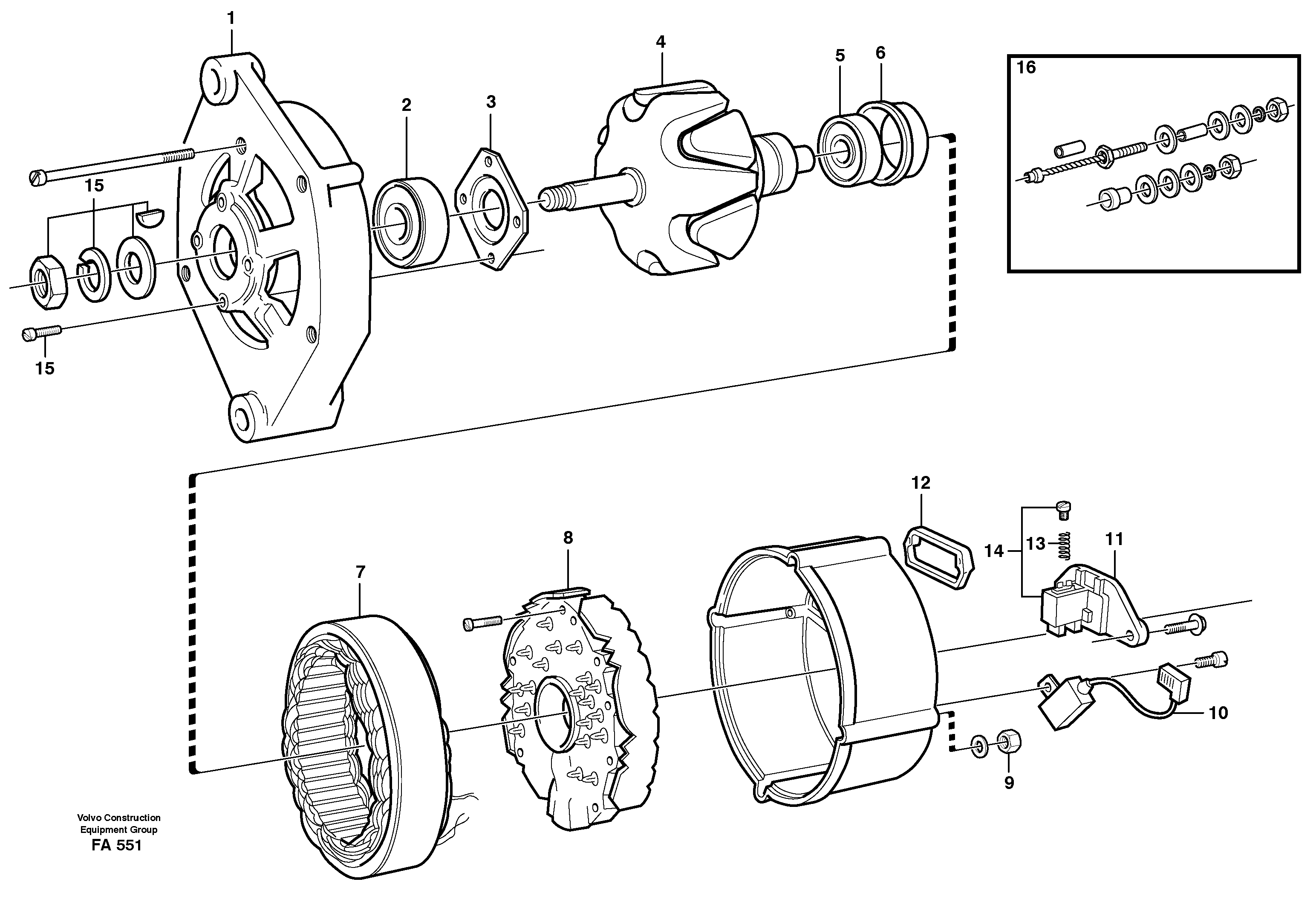 Схема запчастей Volvo EC230B - 26127 Alternator EC230B ?KERMAN ?KERMAN EC230B