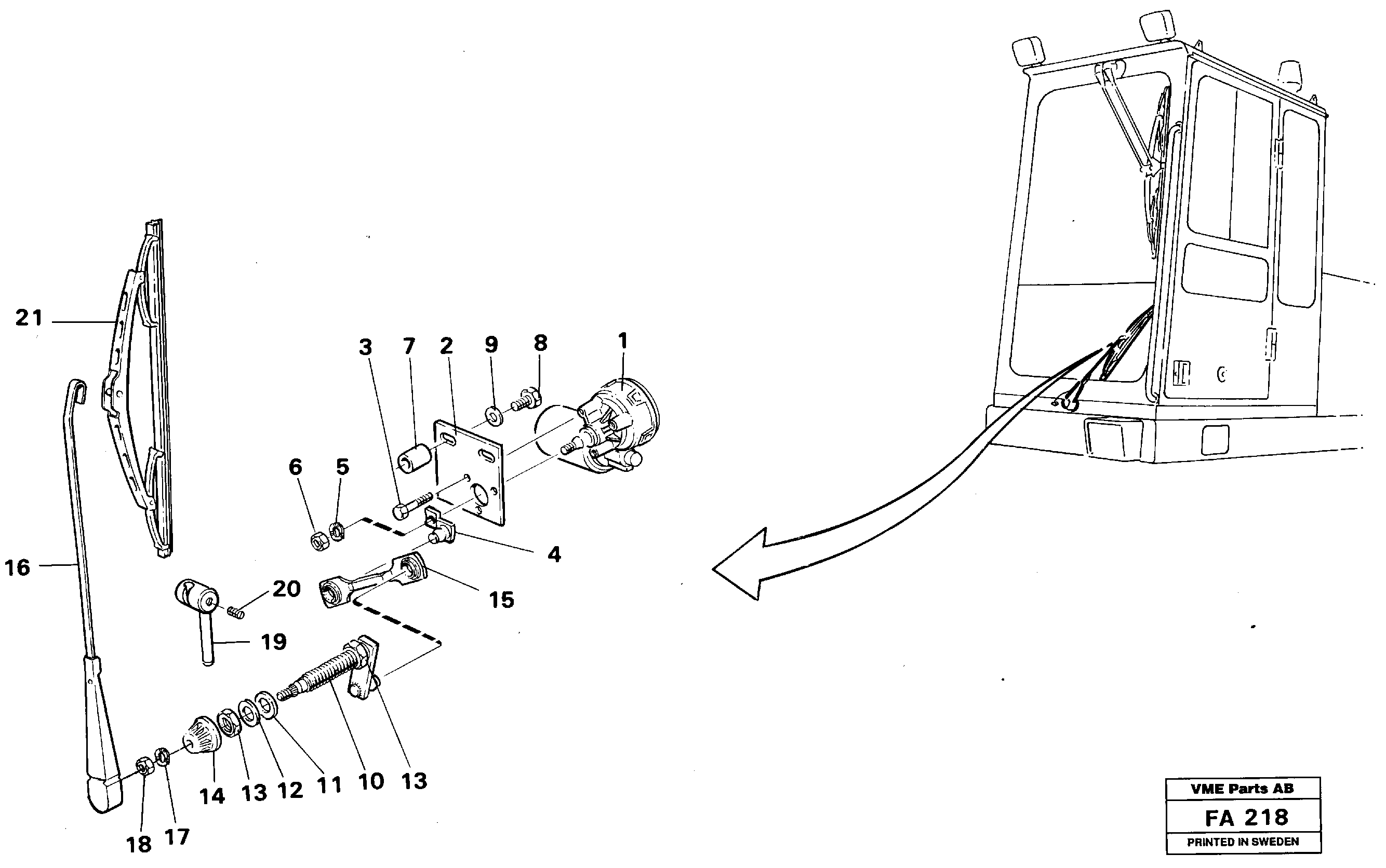 Схема запчастей Volvo EC230B - 11955 Windscreen wiper, lower EC230B ?KERMAN ?KERMAN EC230B