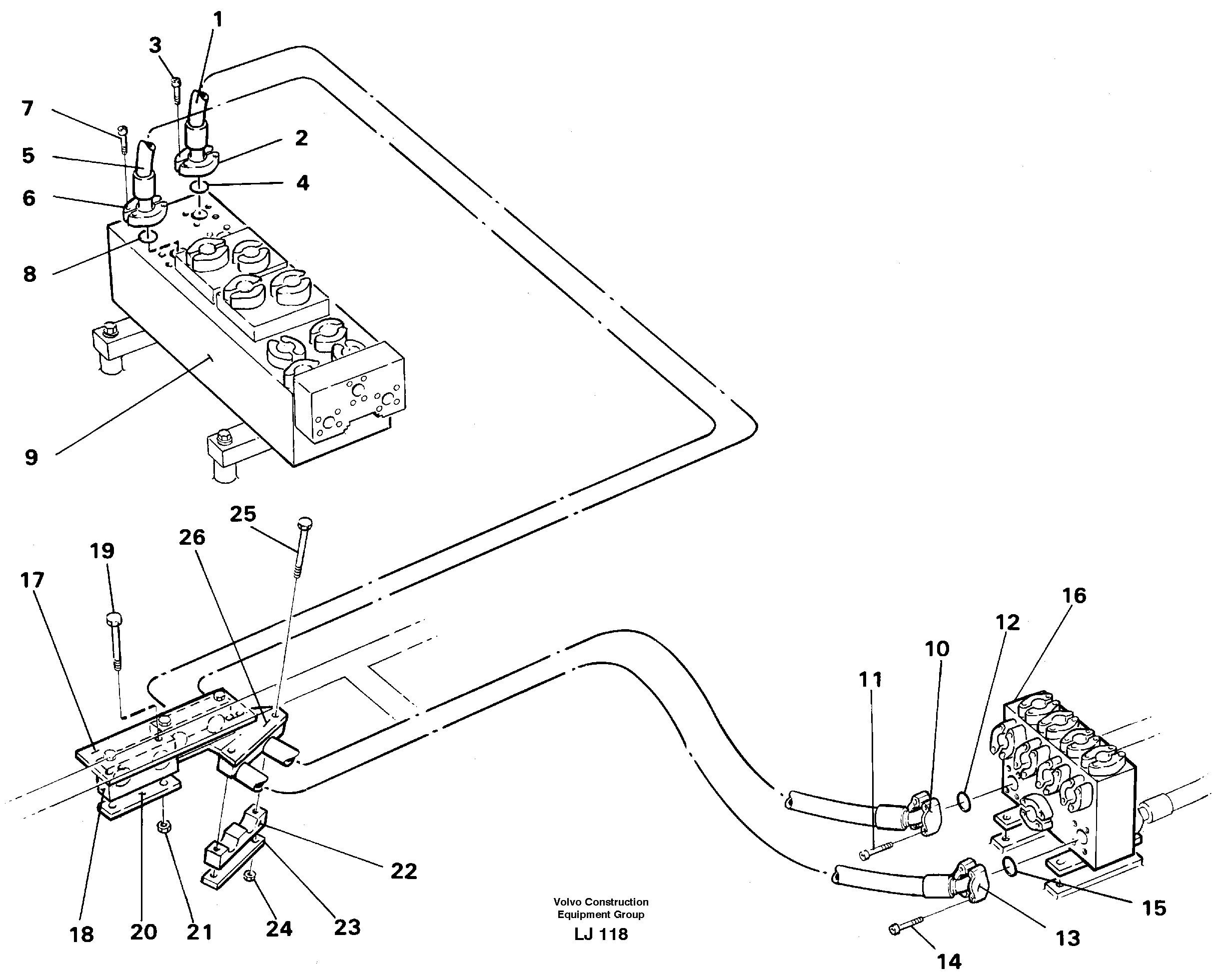 Схема запчастей Volvo EC230B - 95353 Hydraulic system, boom EC230B SER NO 5252-