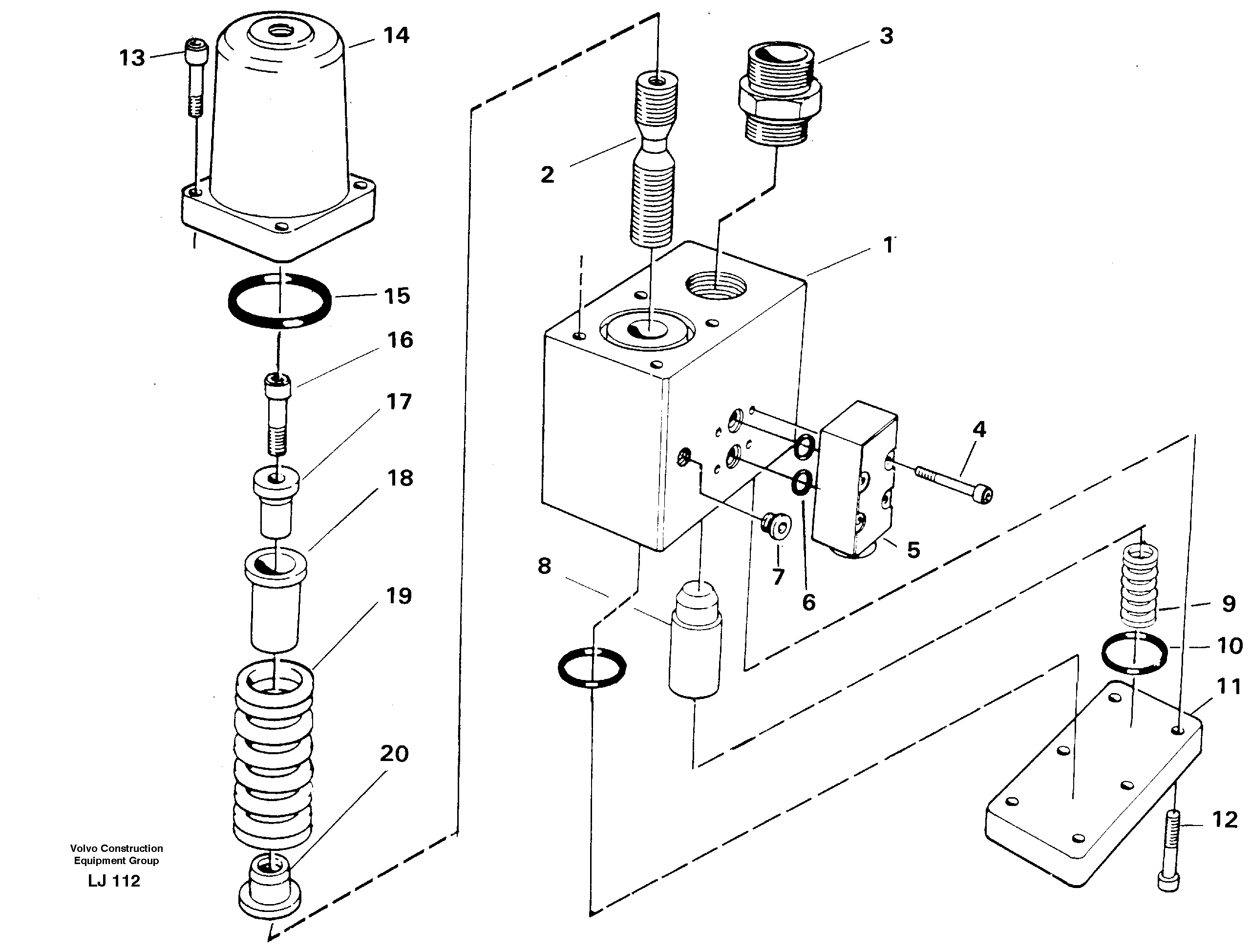 Схема запчастей Volvo EC230B - 102630 Overcenter valve EC230B SER NO 5252-