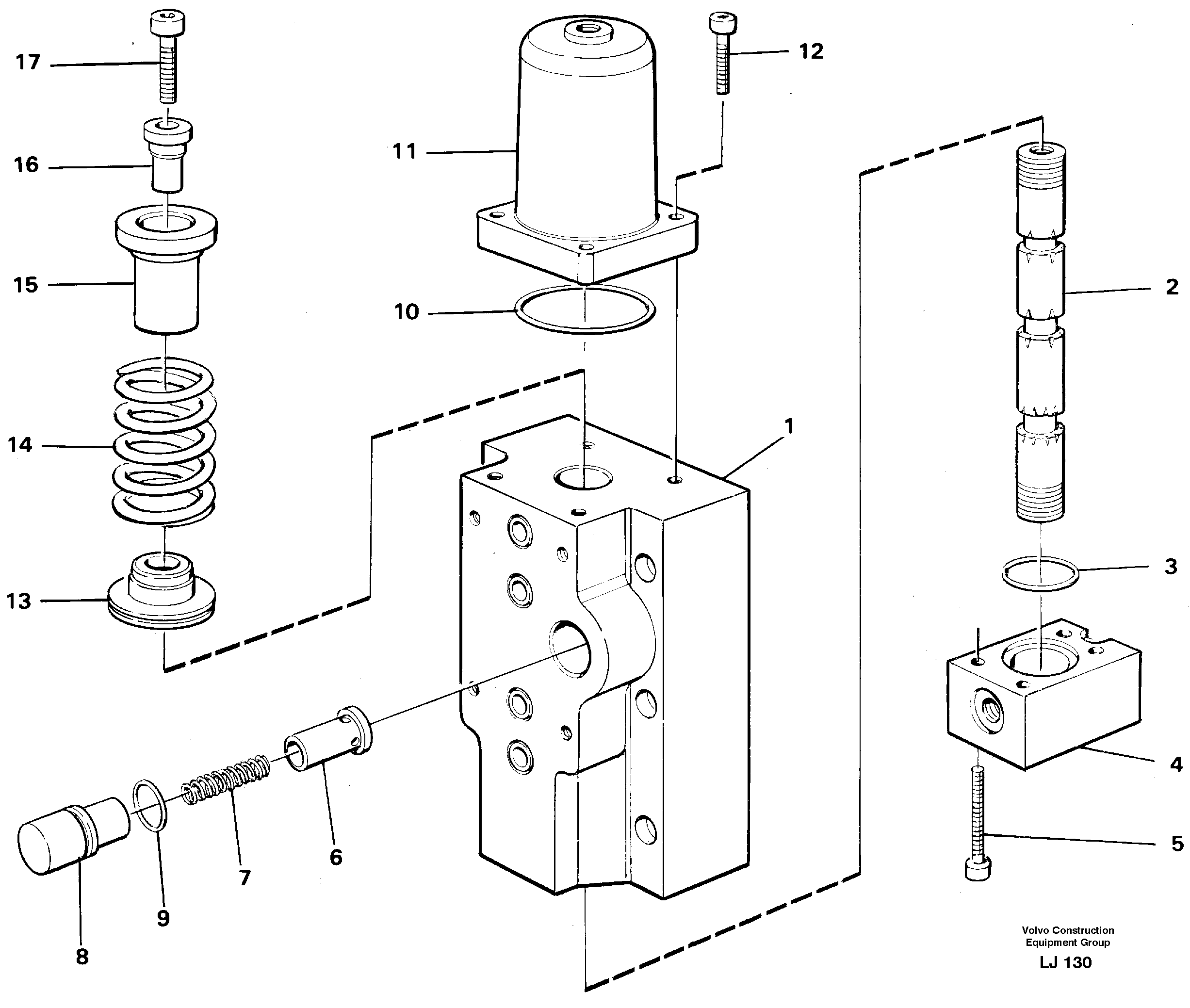 Схема запчастей Volvo EC230B - 105339 Four-way valve Primary EC230B SER NO 5252-