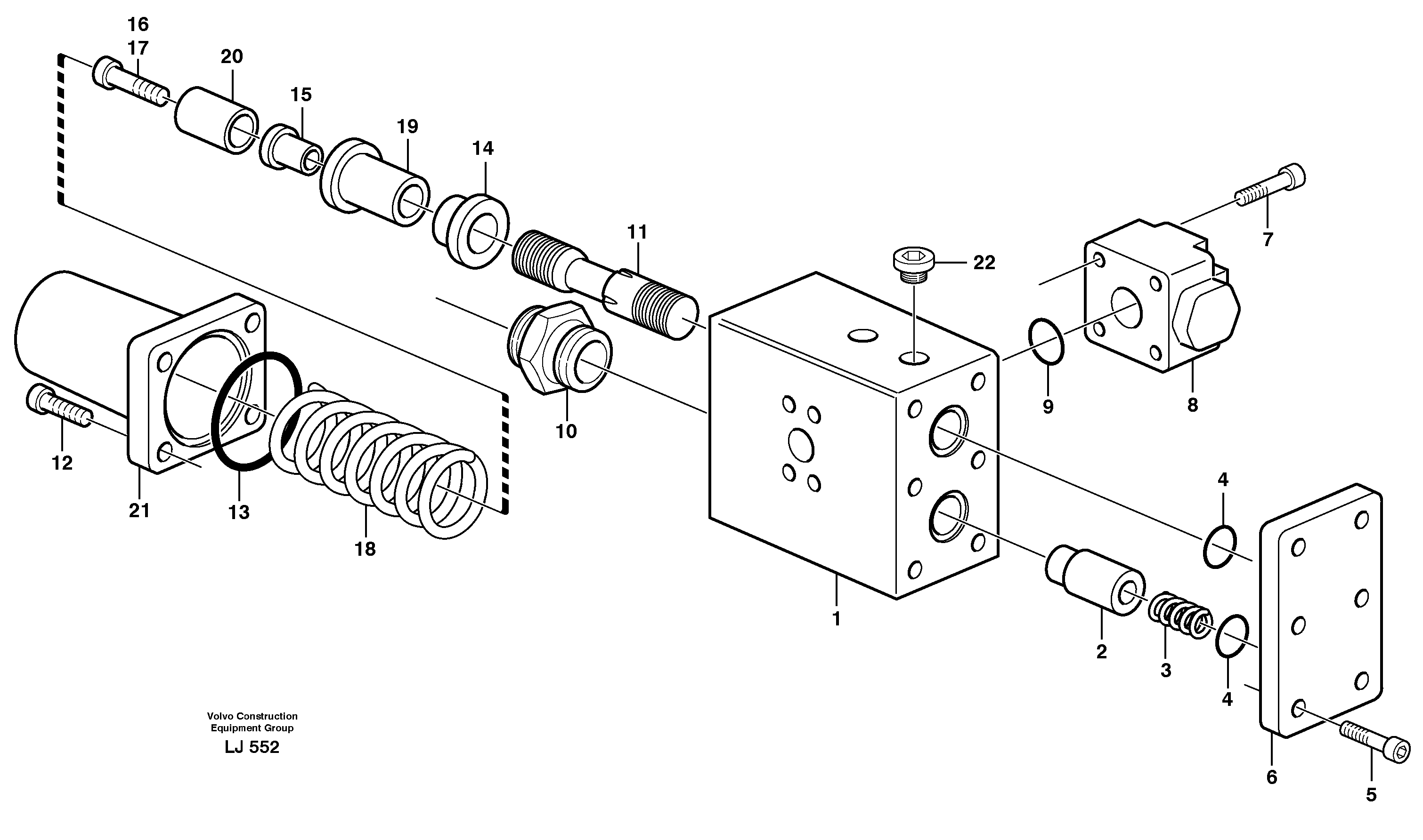 Схема запчастей Volvo EC230B - 105349 Hose rupture valve,dipperarm cylind.mtrl.handl.eq EC230B SER NO 5252-