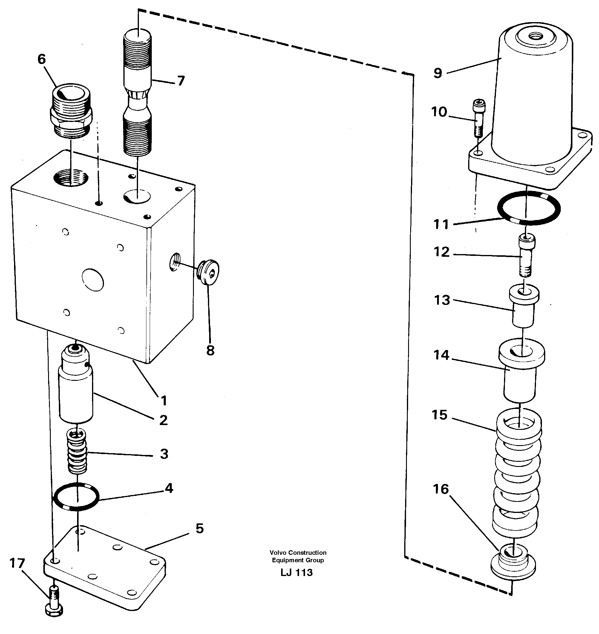 Схема запчастей Volvo EC230B - 106506 Hose rupture valve EC230B SER NO 5252-