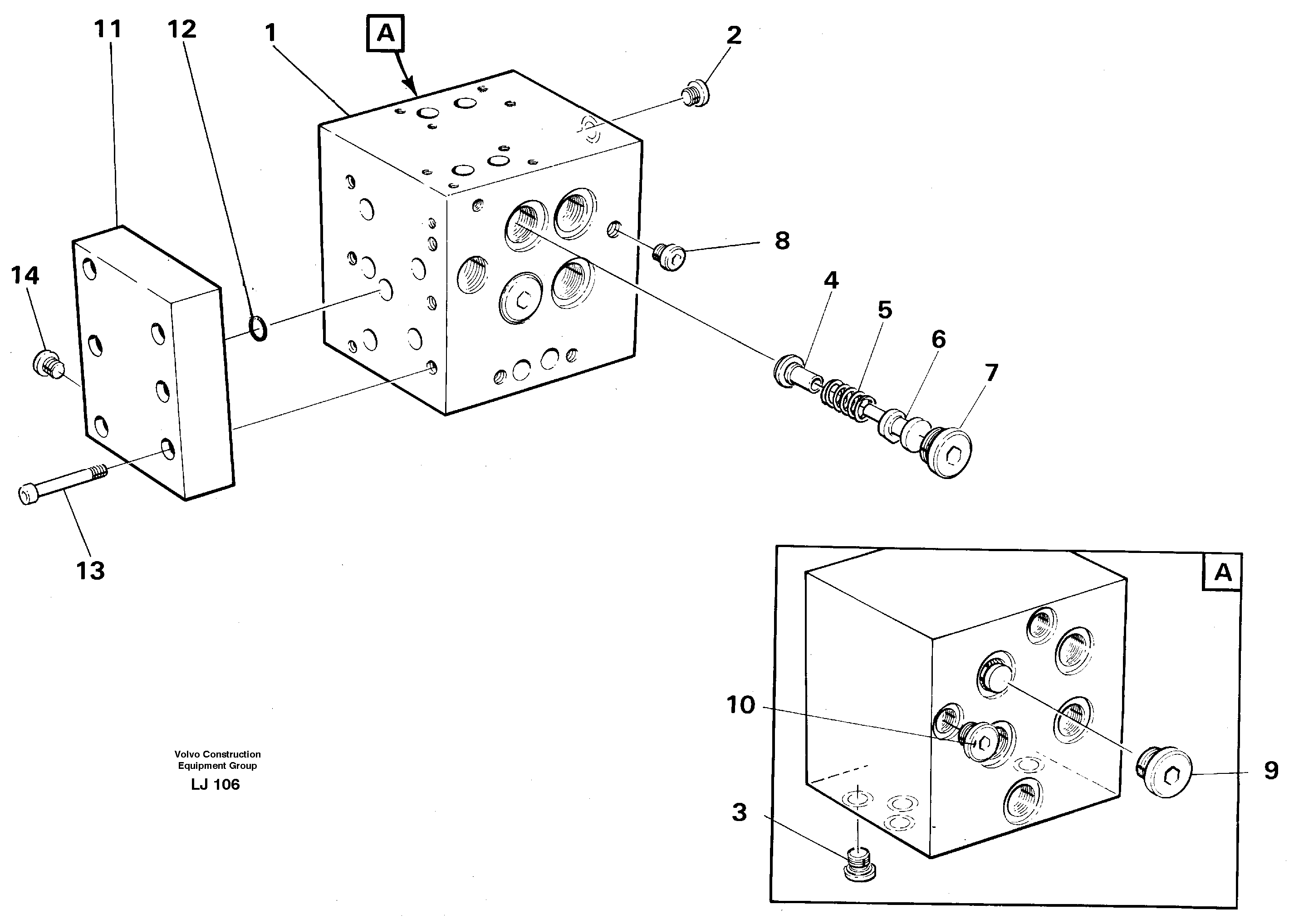 Схема запчастей Volvo EC230B - 42724 Slew valve block EC230B SER NO 5252-