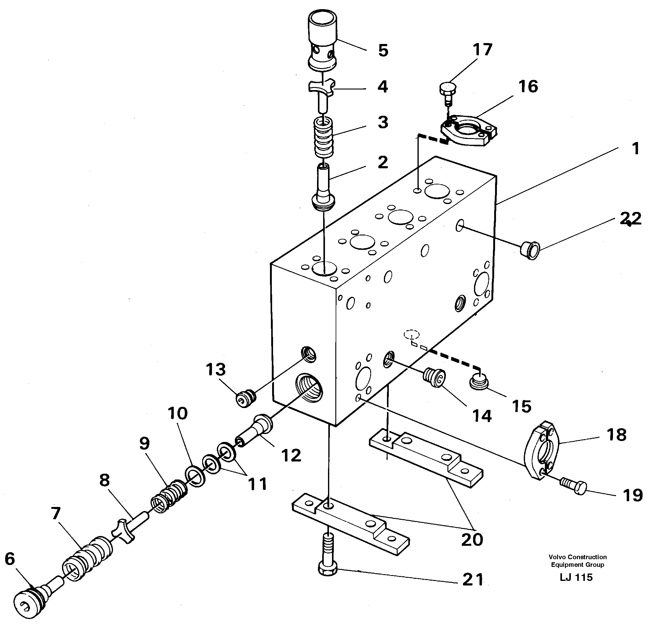 Схема запчастей Volvo EC230B - 57513 Connection board EC230B SER NO 5252-