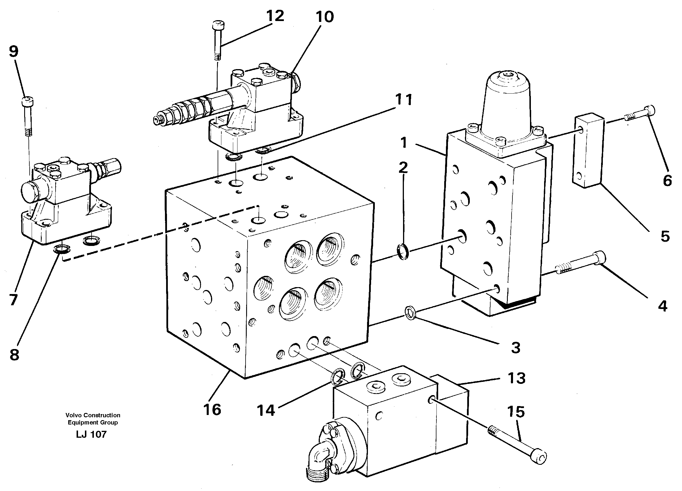 Схема запчастей Volvo EC230B - 60281 Slew valve assembly Valves EC230B SER NO 5252-