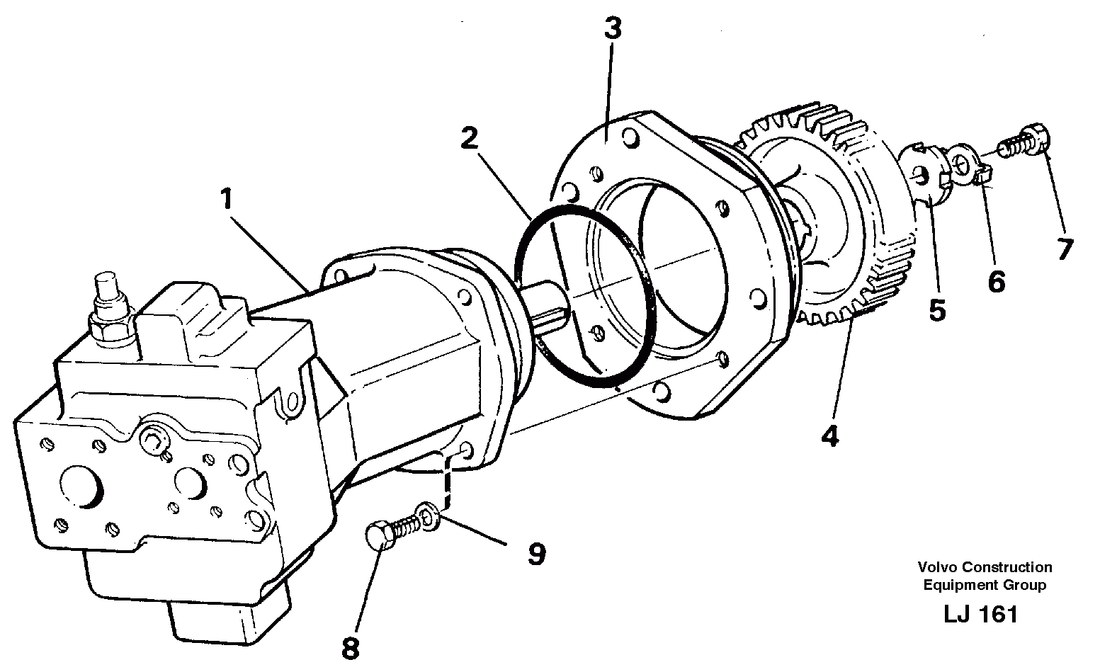 Схема запчастей Volvo EC230B - 36443 Hydraulic pumps P1/p2/p3 EC230B SER NO 5252-