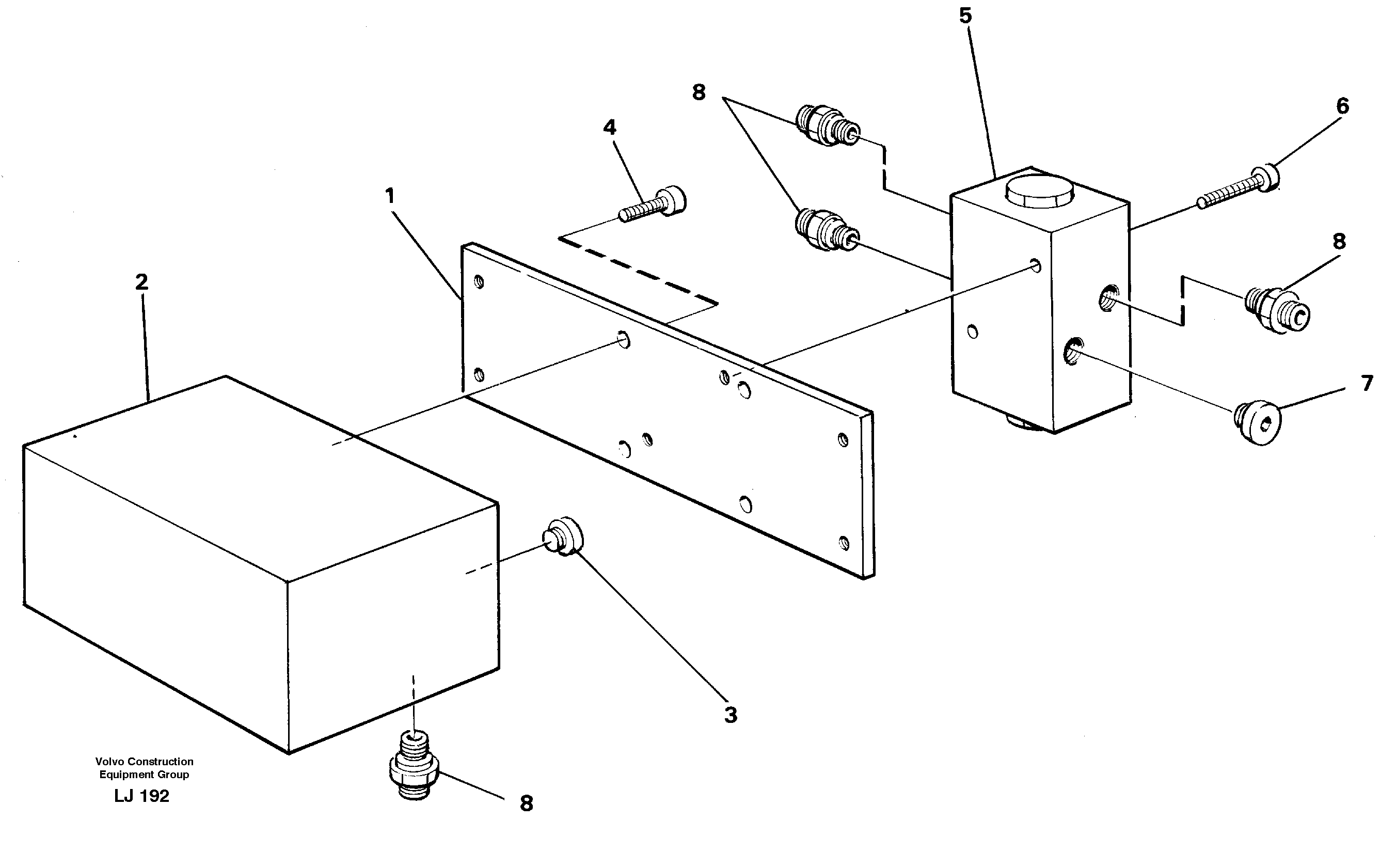 Схема запчастей Volvo EC230B - 1915 Control block, travel/servo EC230B SER NO 5252-