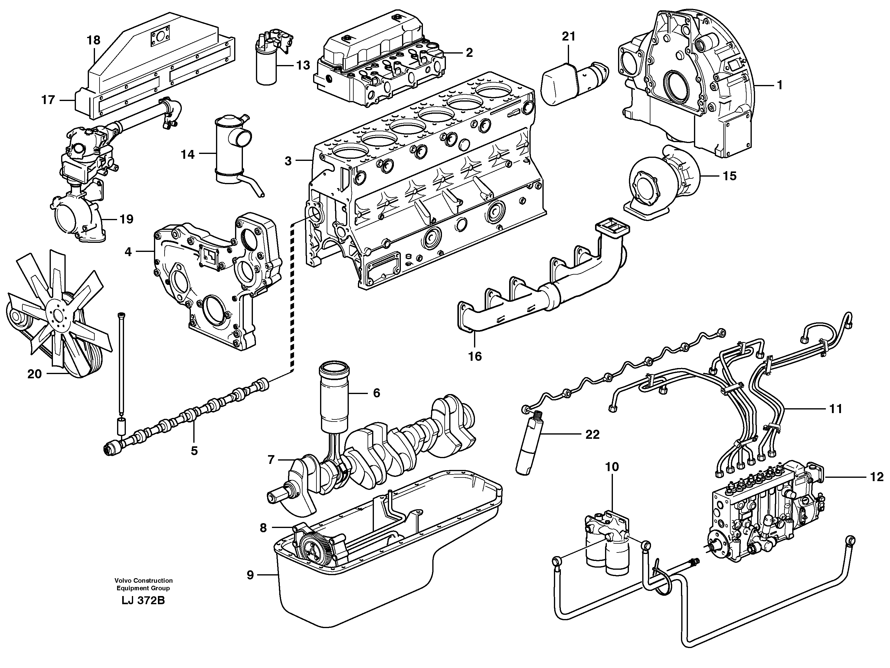 Схема запчастей Volvo EC230B - 26542 Engine Td 63 Kie EC230B SER NO 5252-