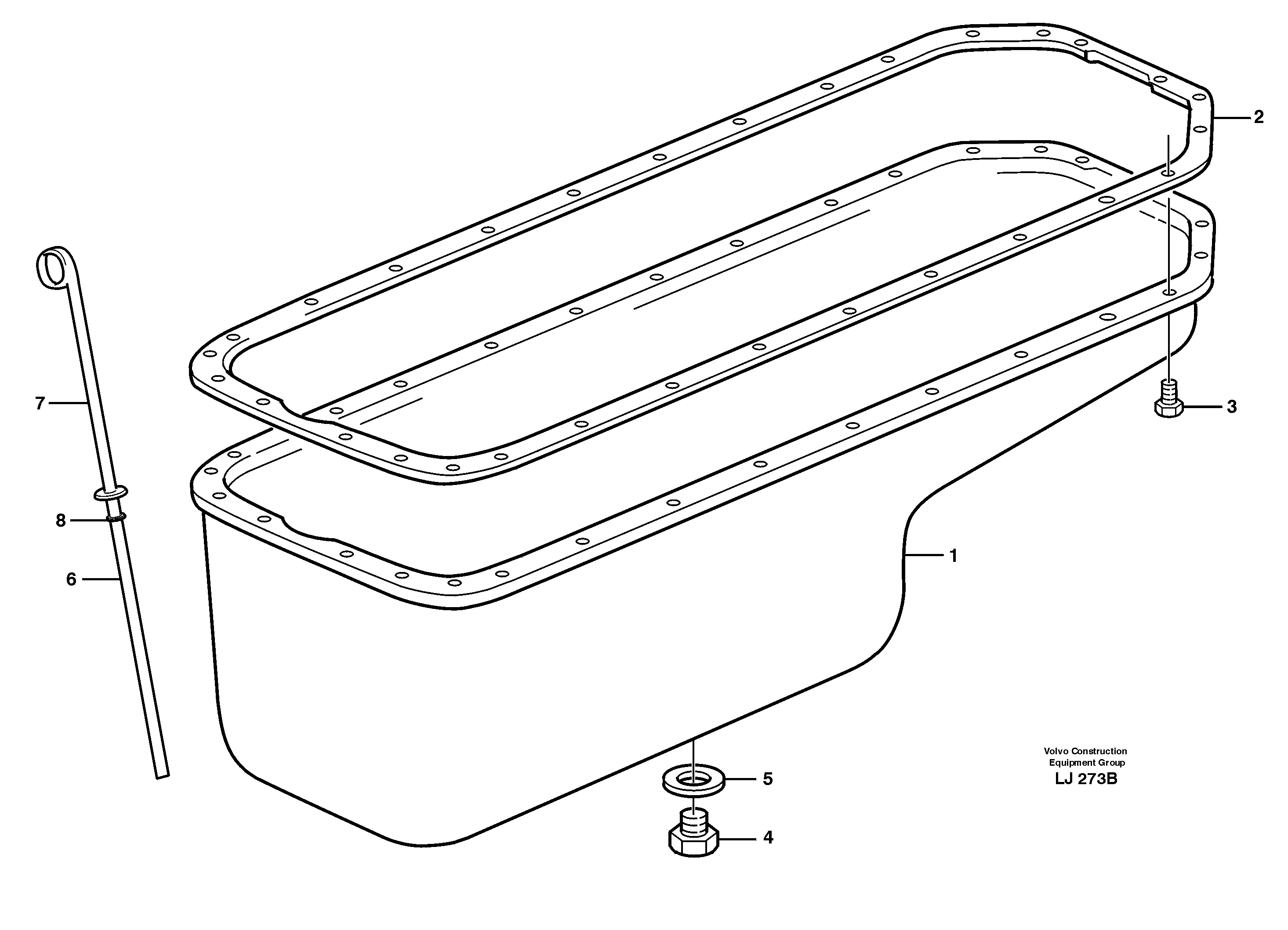 Схема запчастей Volvo EC230B - 39151 Oil sump EC230B SER NO 5252-