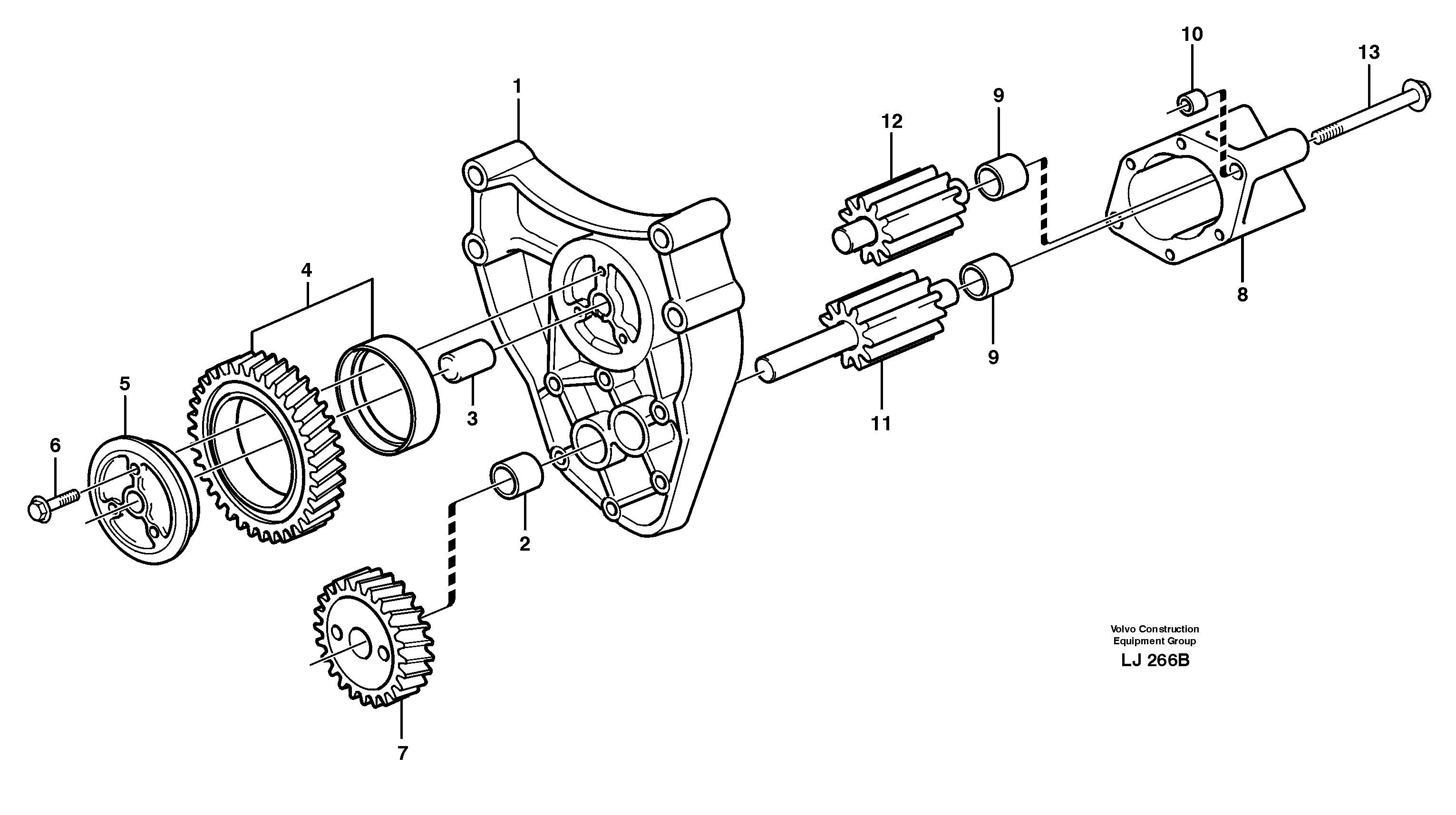 Схема запчастей Volvo EC230B - 98019 Насос масляный EC230B SER NO 5252-