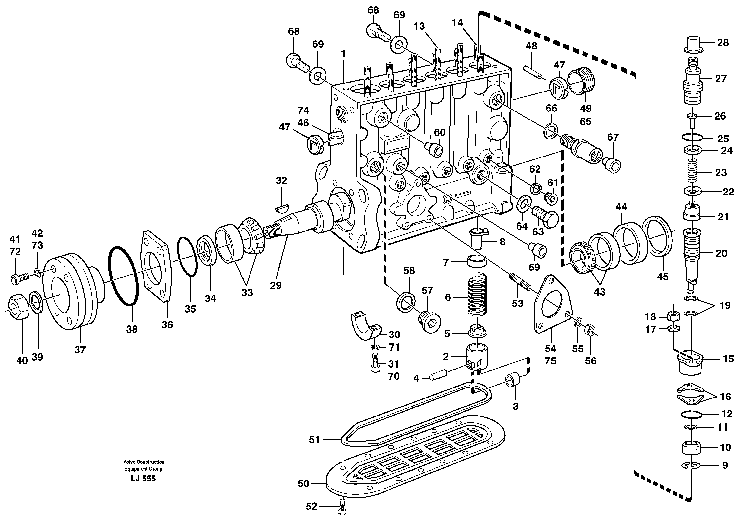 Схема запчастей Volvo EC230B - 88473 Насос EC230B SER NO 5252-