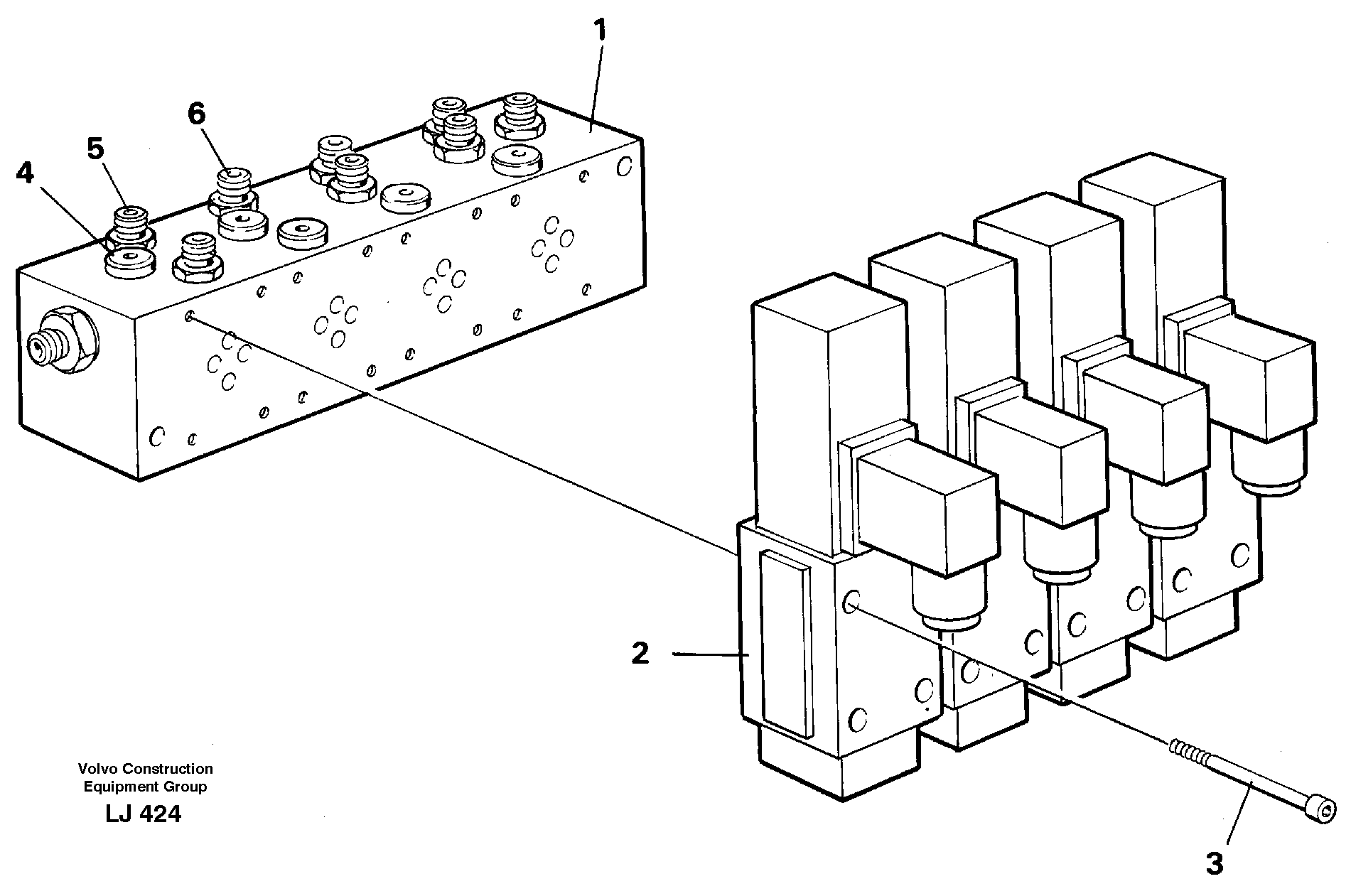 Схема запчастей Volvo EC230B - 2104 Extra valve block EC230B SER NO 5252-