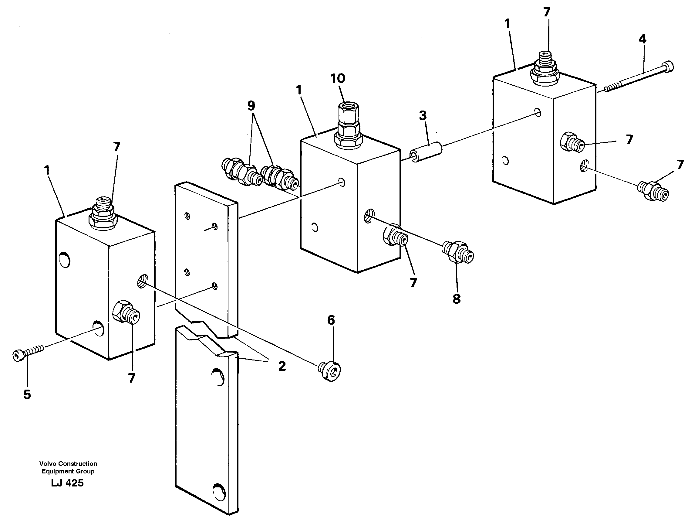 Схема запчастей Volvo EC230B - 2106 Relay valves EC230B SER NO 5252-