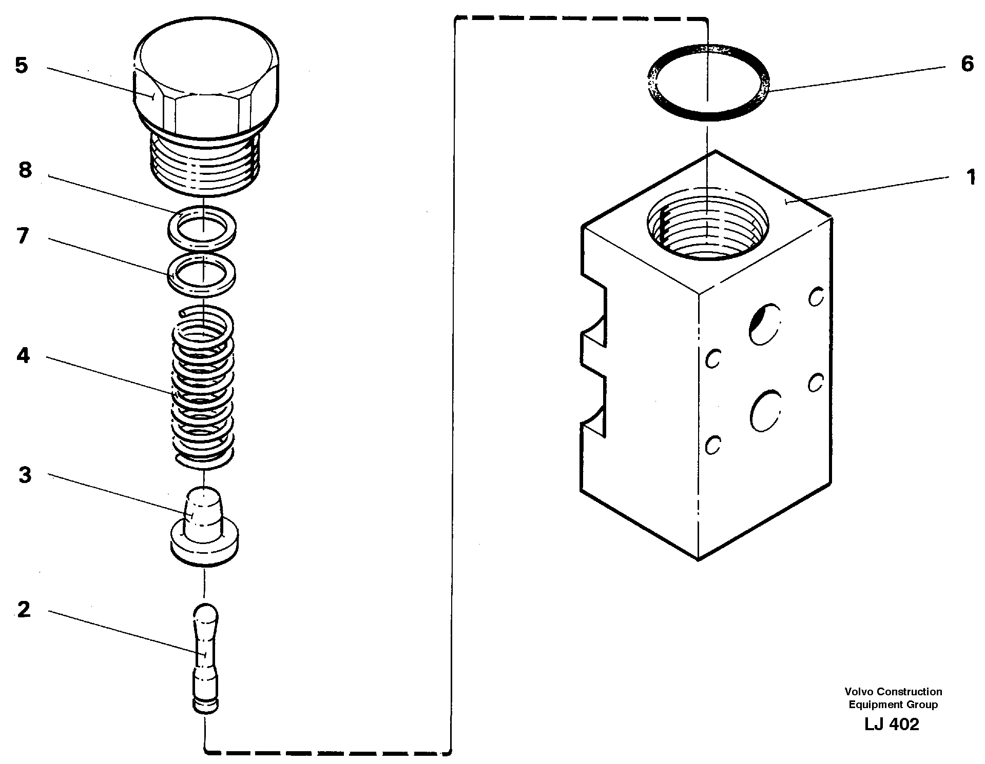 Схема запчастей Volvo EC230B - 36449 Pressure limiting valve EC230B SER NO 5252-