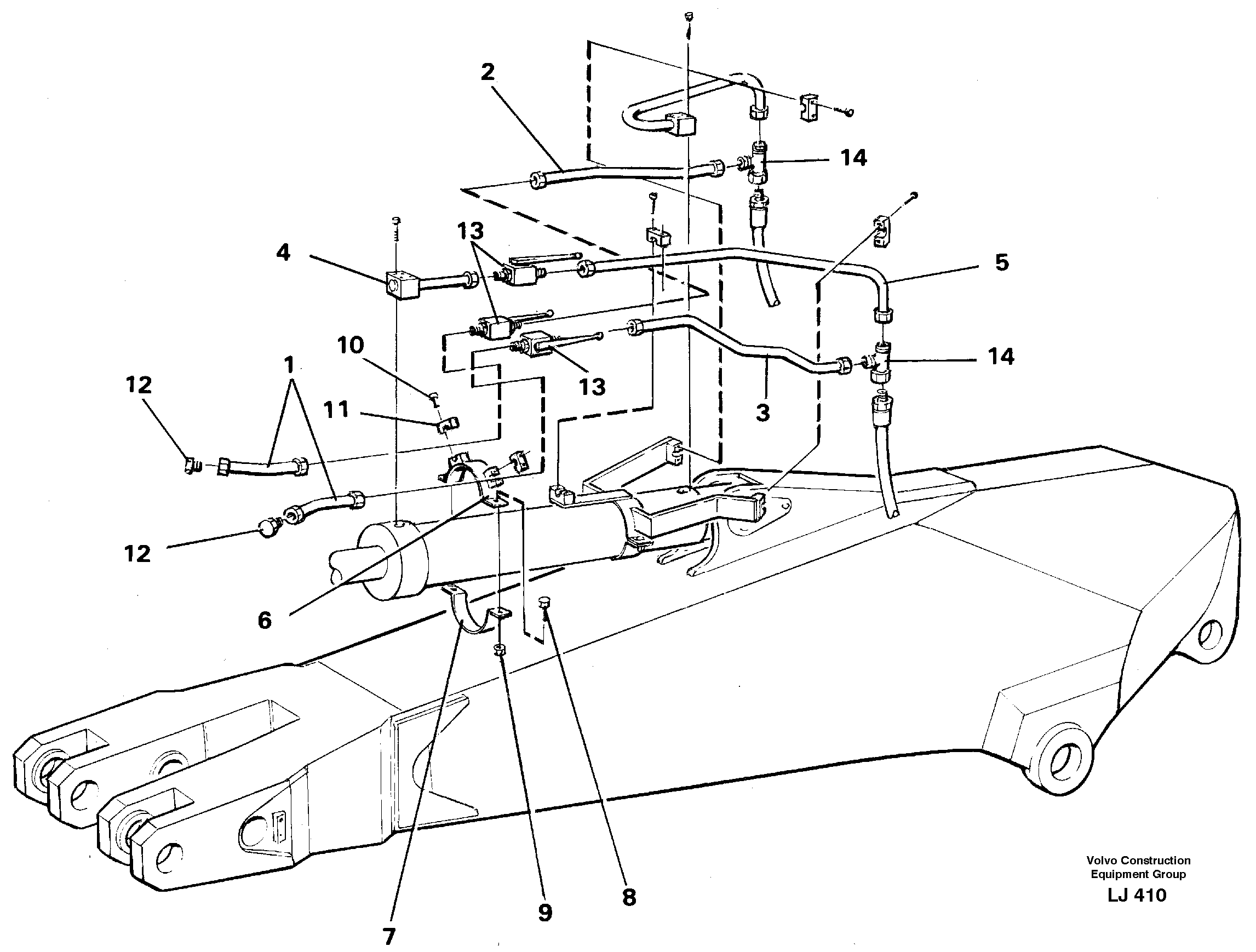 Схема запчастей Volvo EC230B - 73506 Parallel connected grab hydraulics incl. shut-offcocks on dipper arms EC230B SER NO 5252-