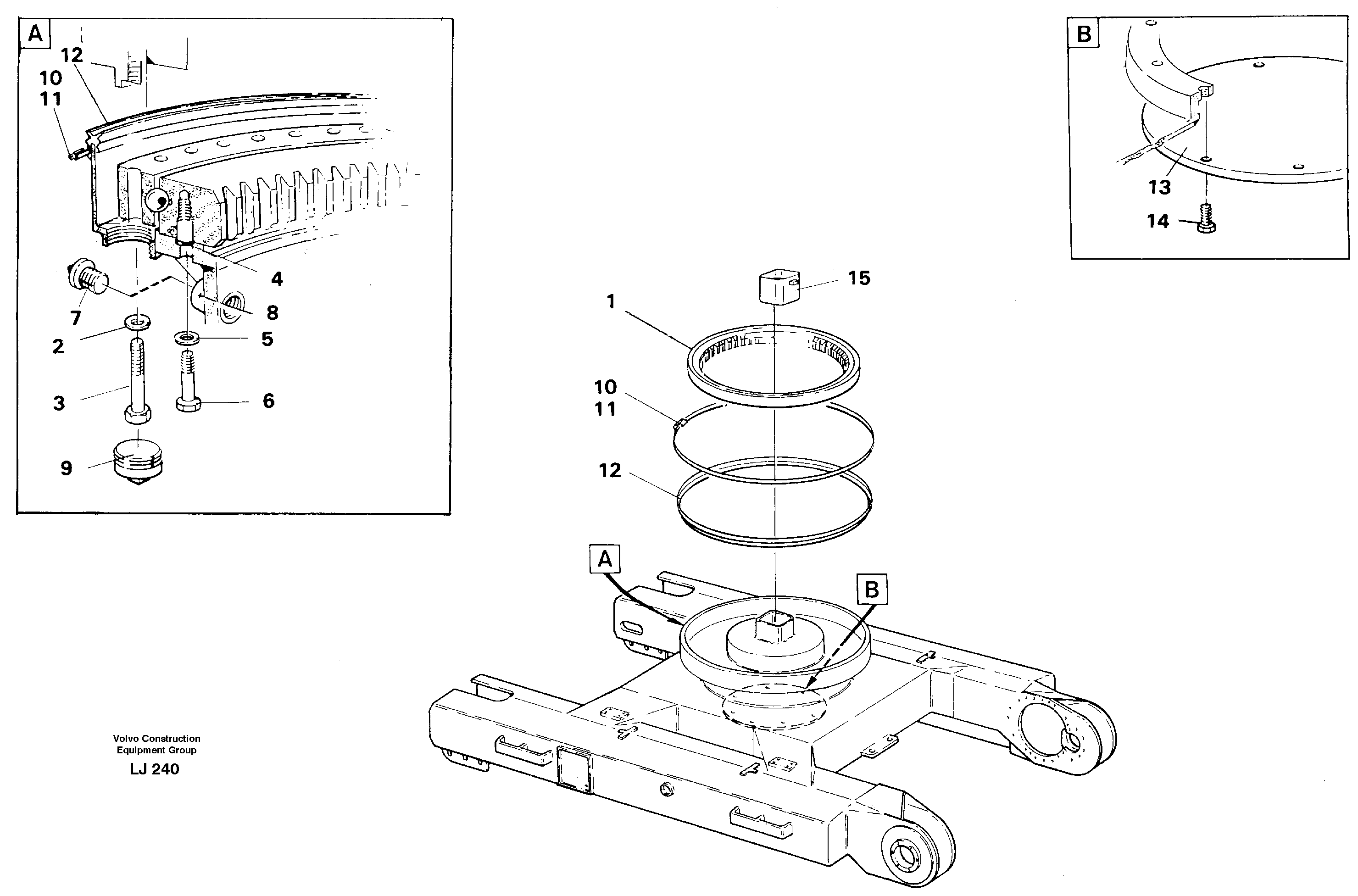 Схема запчастей Volvo EC230B - 68742 Slewing ring attachment EC230B SER NO 5252-