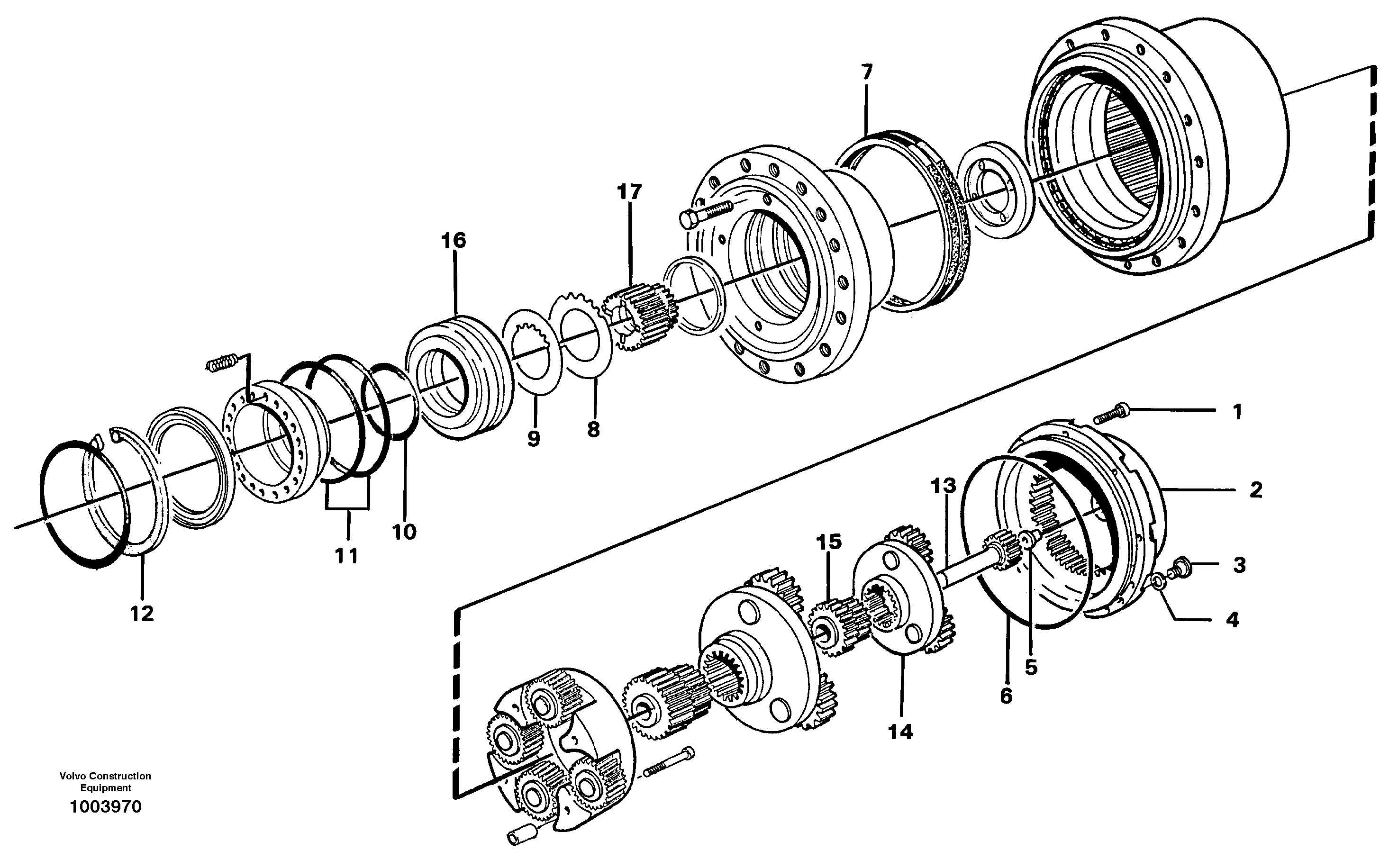 Схема запчастей Volvo EC230B - 40371 Planetary drive EC230B SER NO 5252-