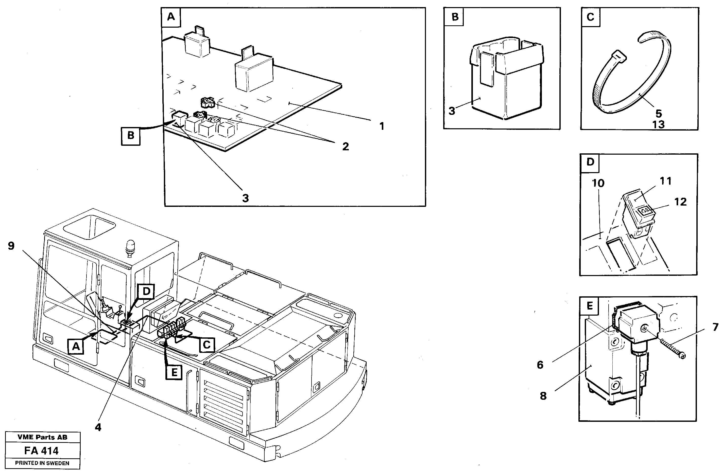 Схема запчастей Volvo EC230B - 30363 Electric installation forslope bucket/grab equipm.in base machine EC230B ?KERMAN ?KERMAN EC230B