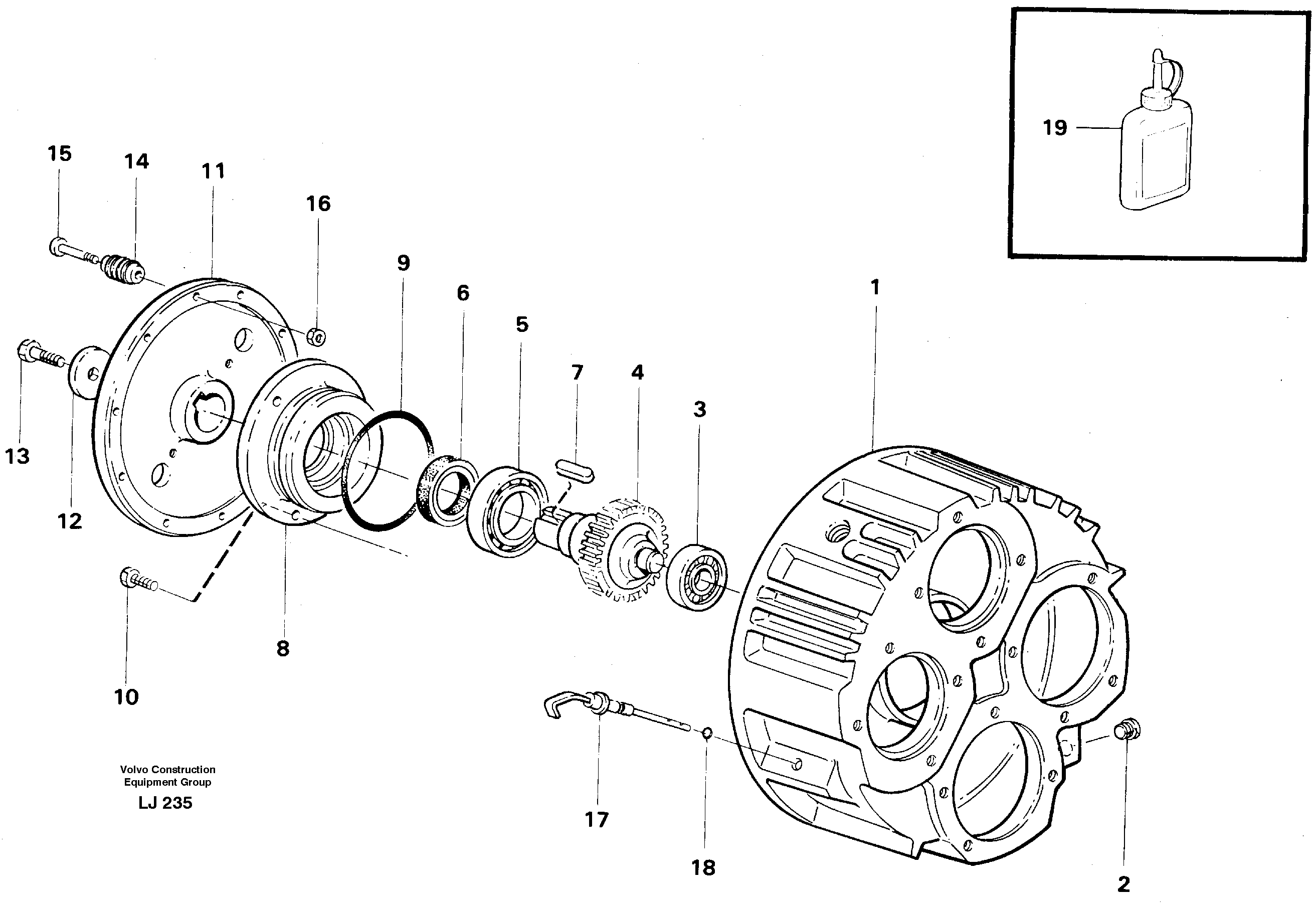 Схема запчастей Volvo EC230B - 57508 Pump gear box EC230B SER NO 5252-