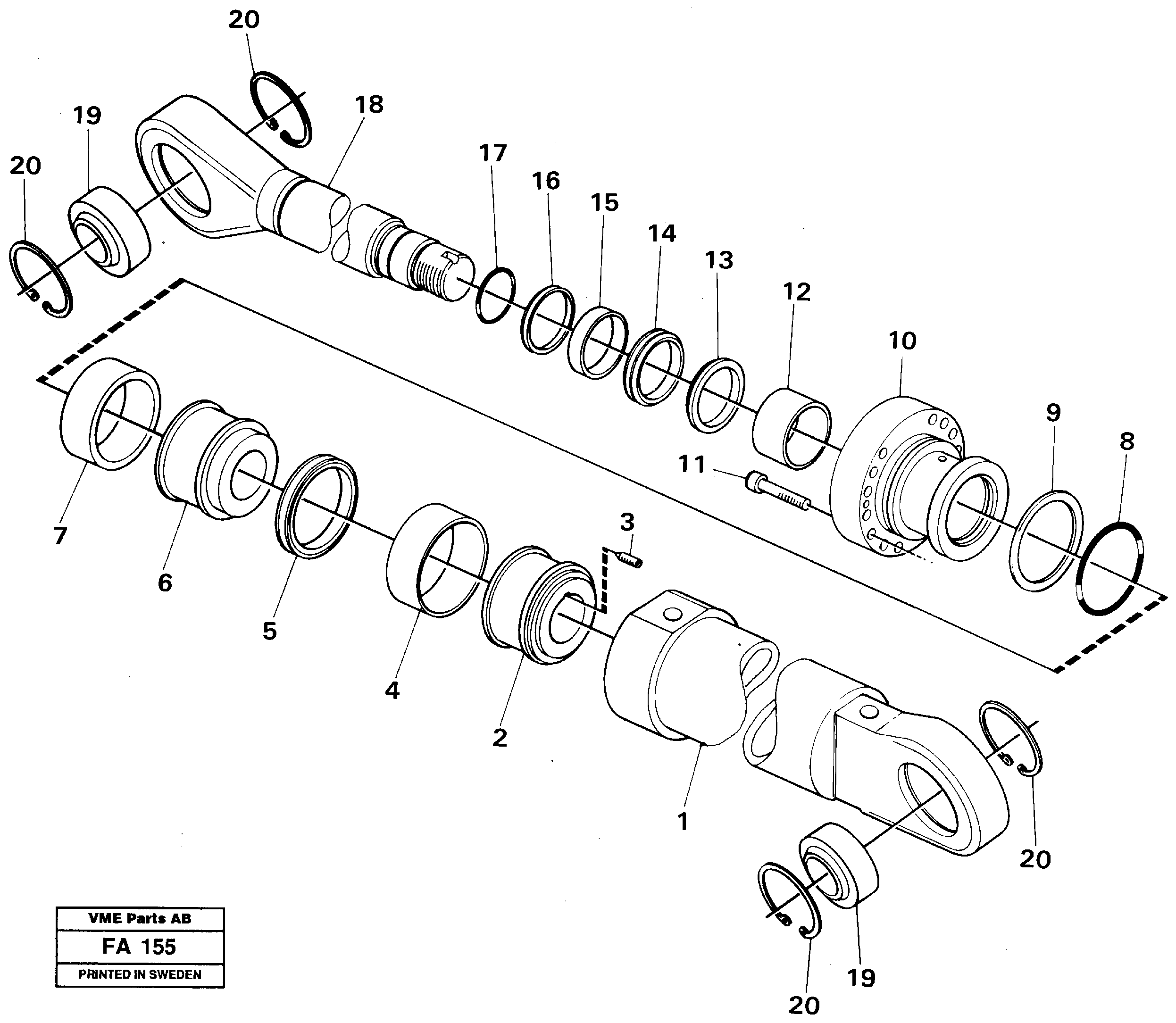 Схема запчастей Volvo EC230B - 45110 Гидроцилиндр стрелы EC230B ?KERMAN ?KERMAN EC230B