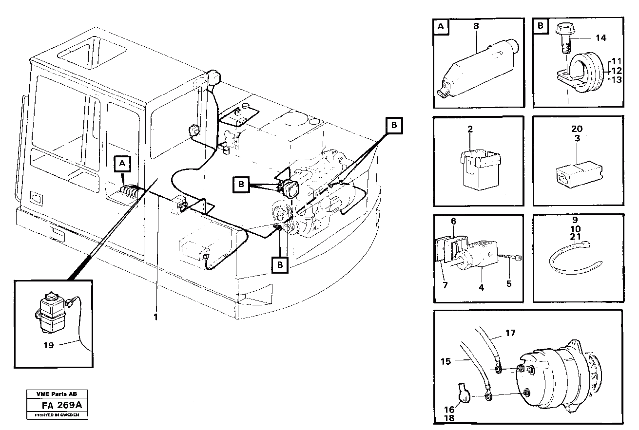 Схема запчастей Volvo EC230B - 49645 Cable harness, upper section EC230B ?KERMAN ?KERMAN EC230B