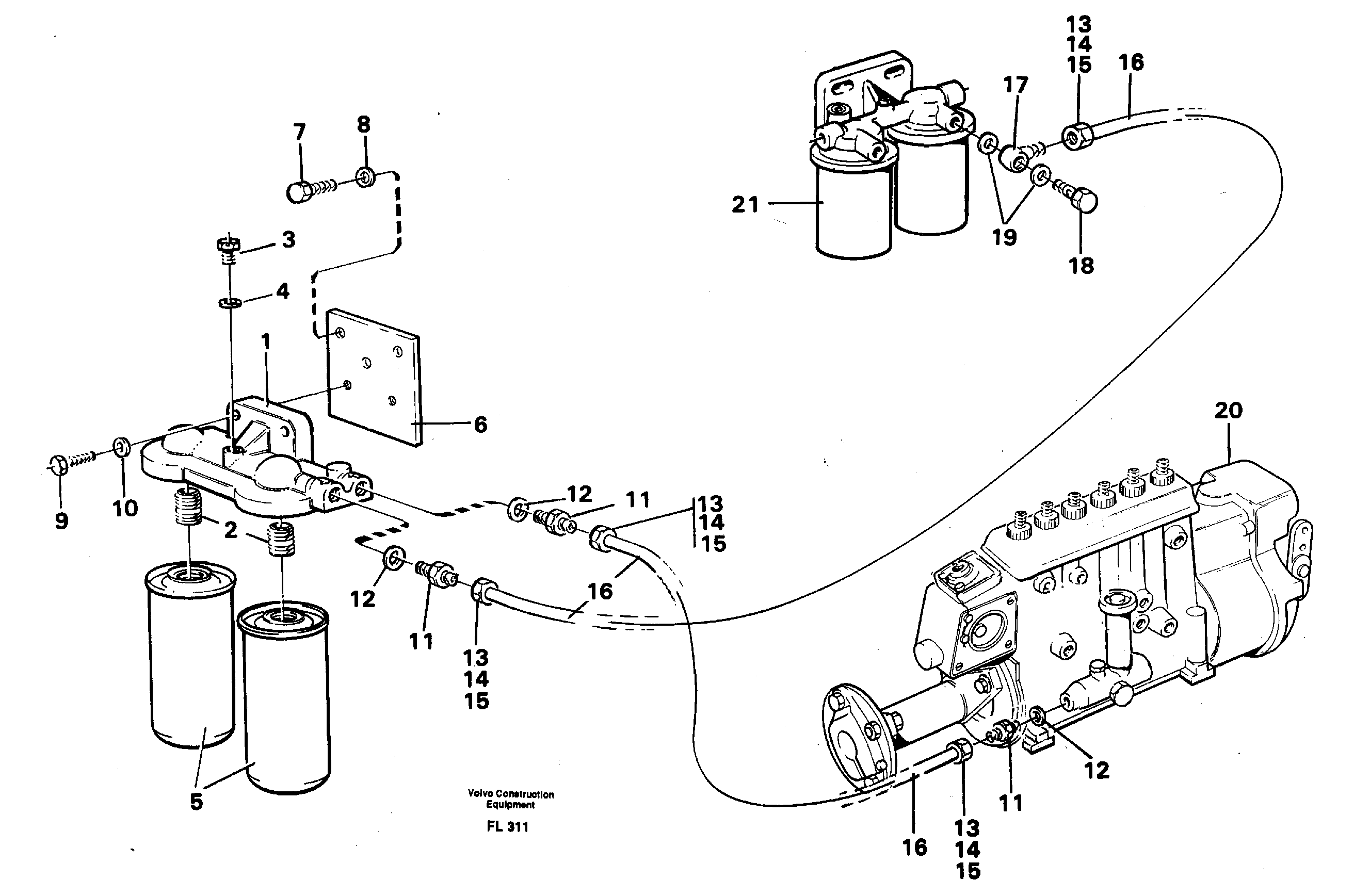 Схема запчастей Volvo EC450 - 2079 Extra fuel filter EC450 ?KERMAN ?KERMAN EC450 SER NO - 1781