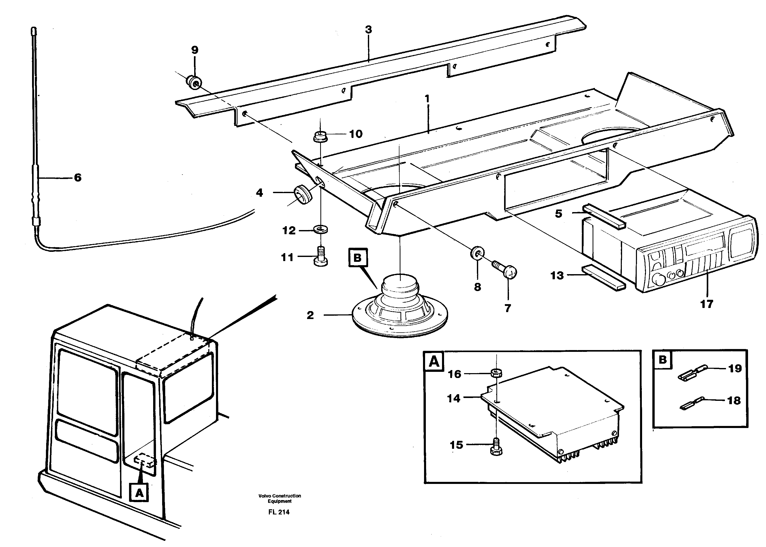 Схема запчастей Volvo EC450 - 7972 Radio installation with converter EC450 ?KERMAN ?KERMAN EC450 SER NO - 1781