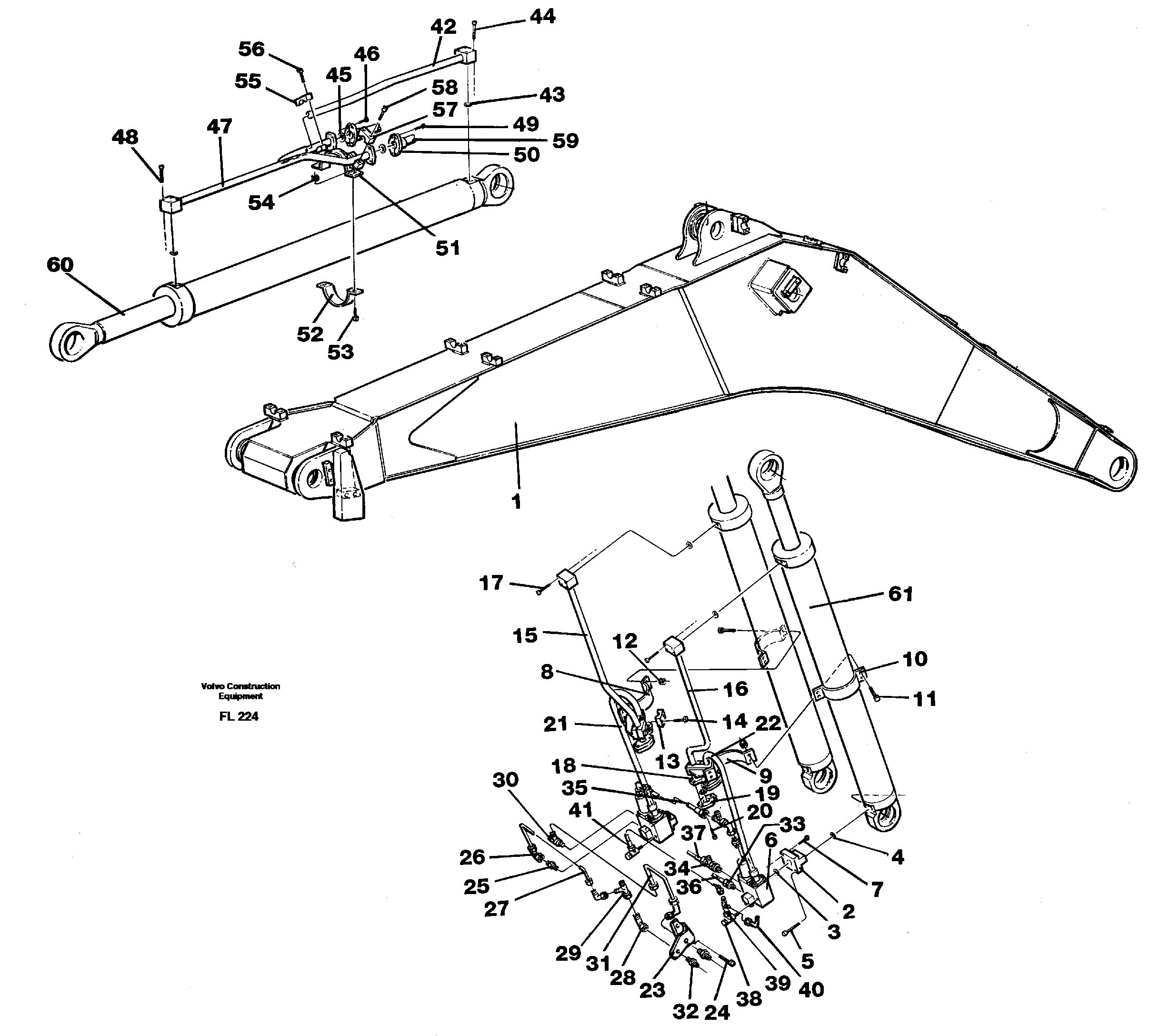 Схема запчастей Volvo EC450 - 24173 Cylinder hydraulics, backhoe boom 6.65m EC450 ?KERMAN ?KERMAN EC450 SER NO - 1781