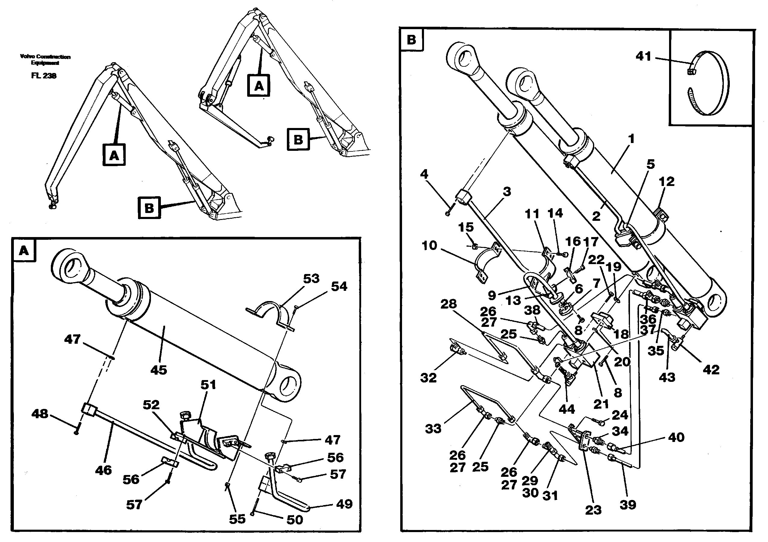 Схема запчастей Volvo EC450 - 35838 Cylinder hydraulics, handling boom 8.6m, 7.0m EC450 ?KERMAN ?KERMAN EC450 SER NO - 1781