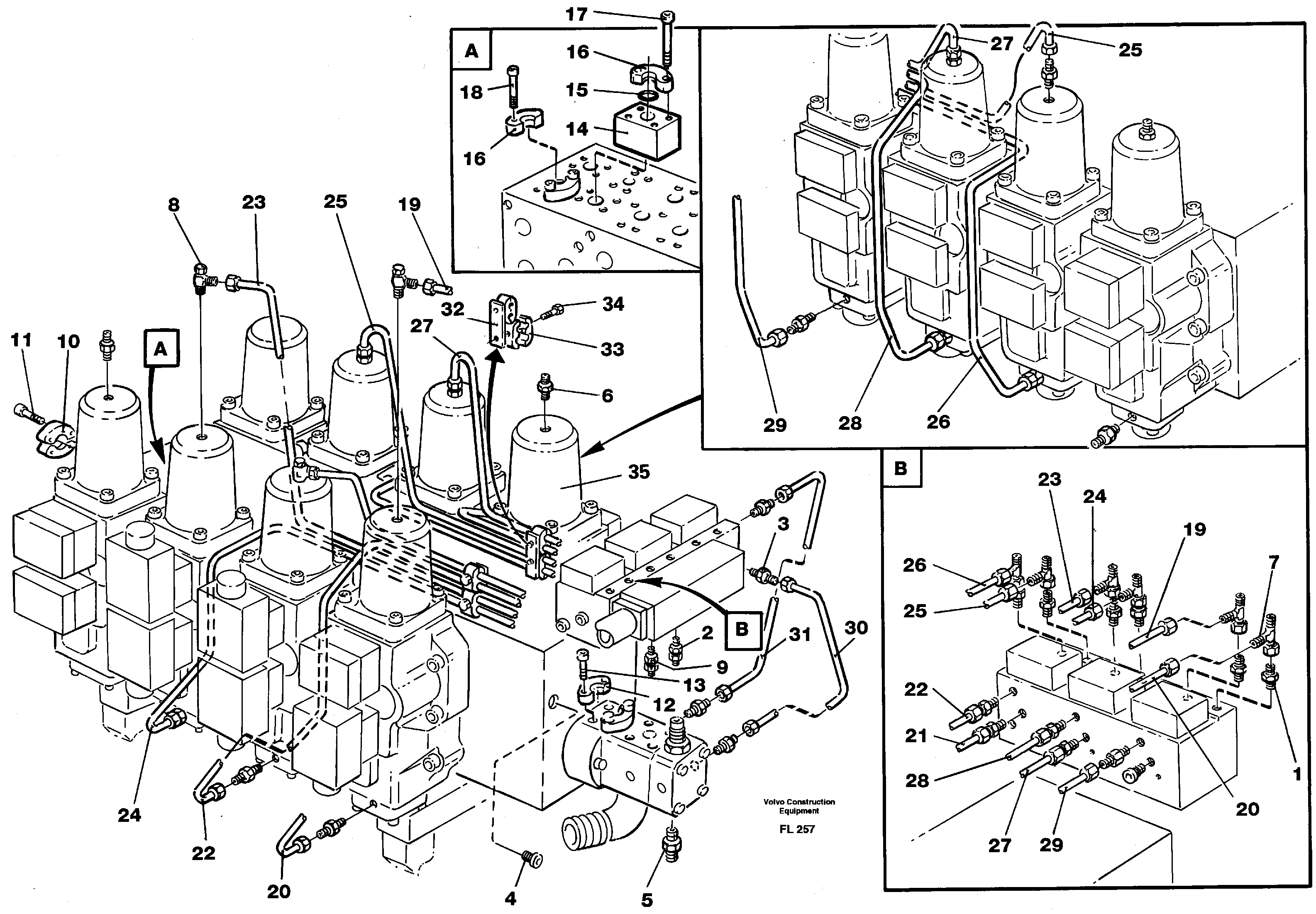 Схема запчастей Volvo EC450 - 33297 Main valve assembly, tubes connections EC450 ?KERMAN ?KERMAN EC450 SER NO - 1781