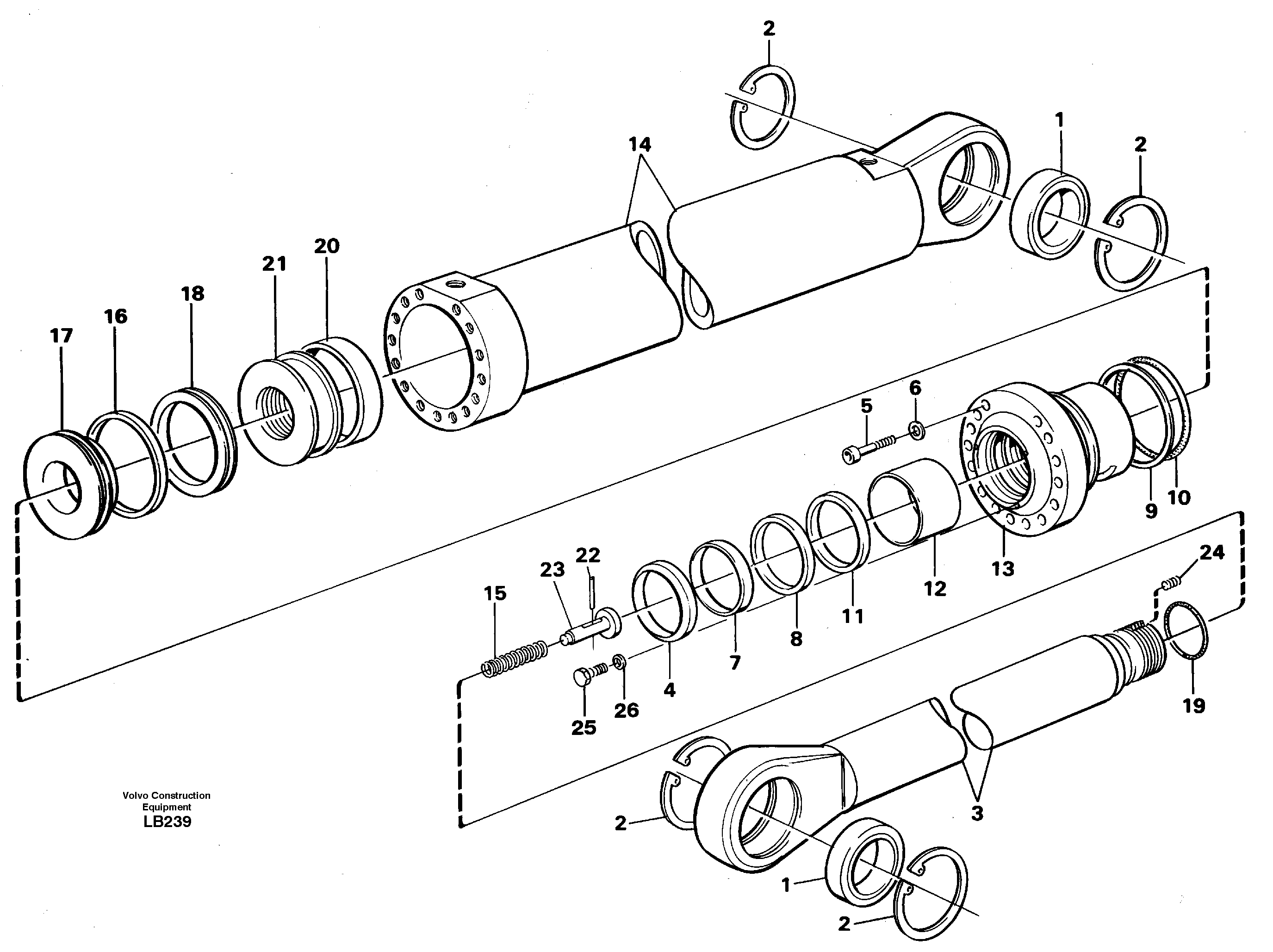 Схема запчастей Volvo EC450 - 68726 Dipper arm cylinder, material handling equipment EC450 SER NO 1782-1909