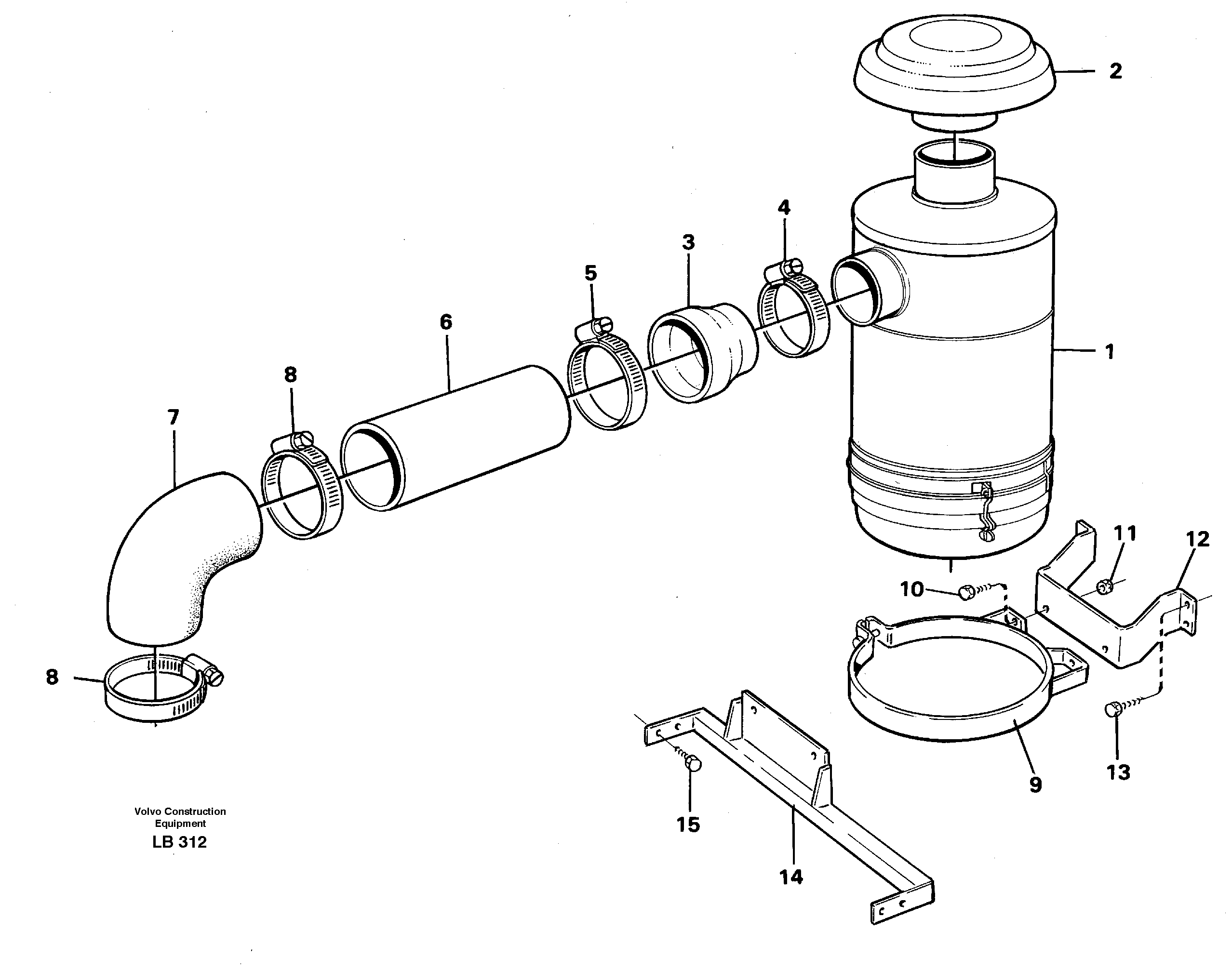 Схема запчастей Volvo EC450 - 27291 Oil bath filter EC450 SER NO 1782-1909