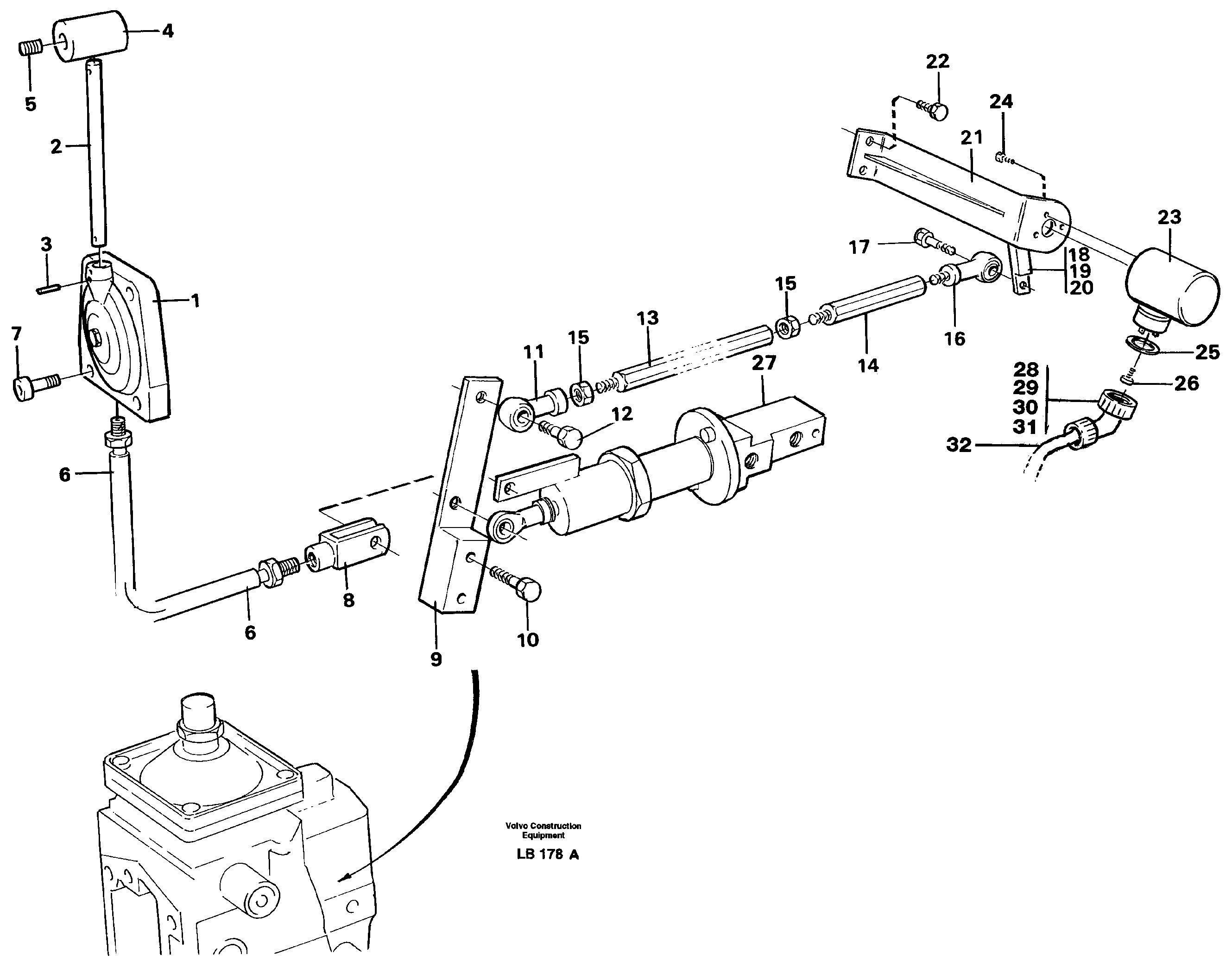 Схема запчастей Volvo EC450 - 43008 Throttle control EC450 SER NO 1782-1909