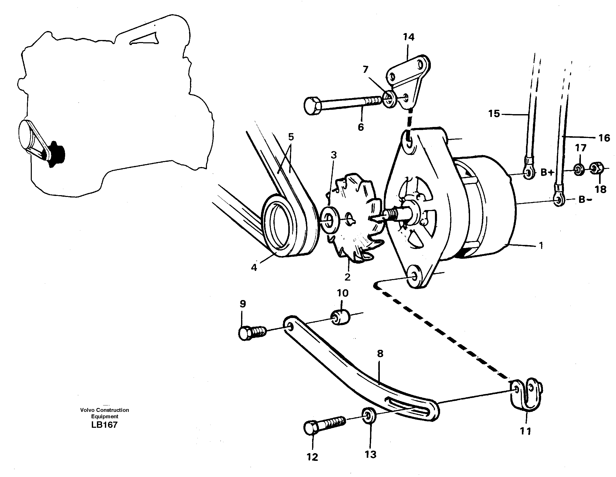 Схема запчастей Volvo EC450 - 53538 Alternator, assembly EC450 SER NO 1782-1909