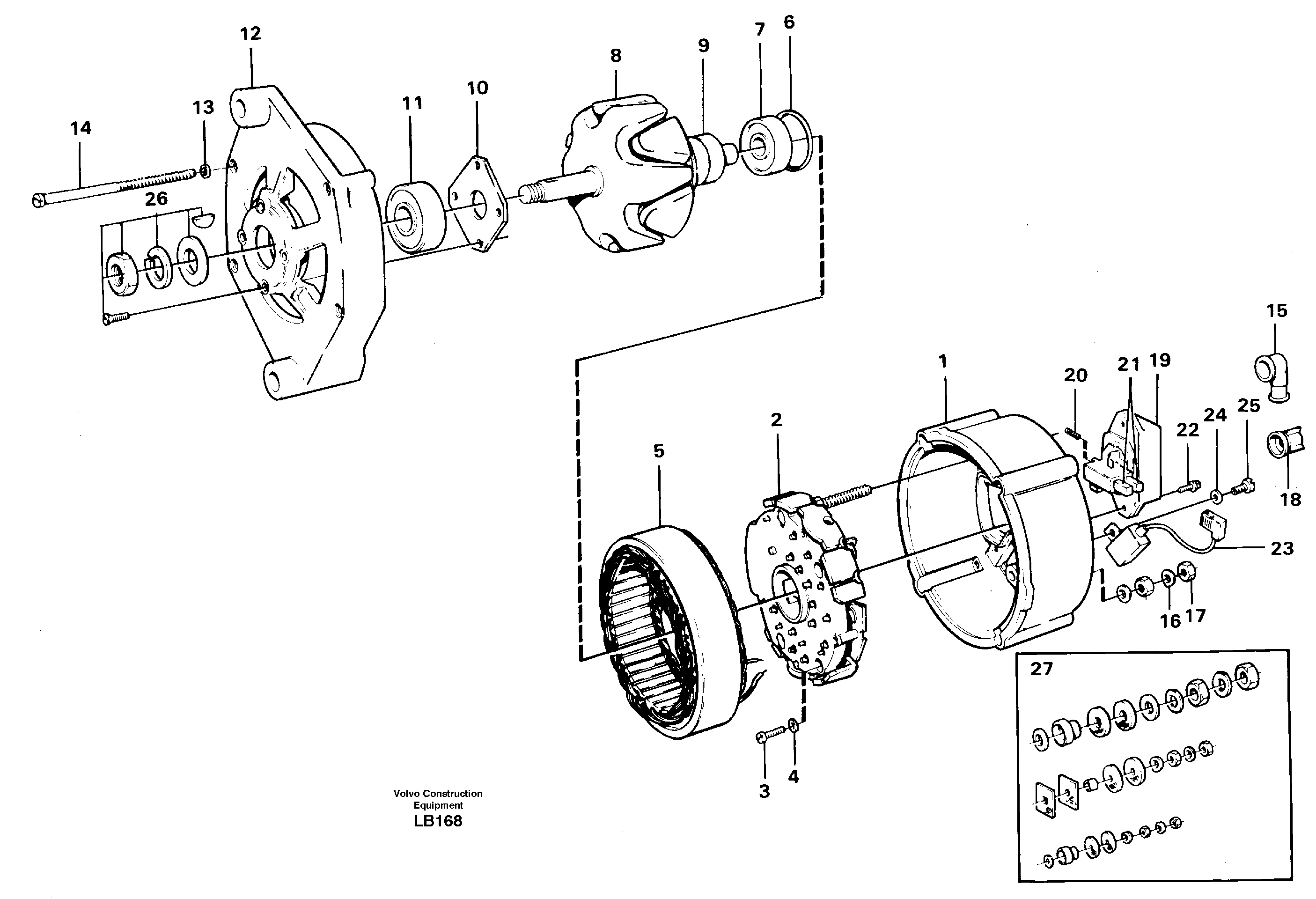 Схема запчастей Volvo EC450 - 27295 Alternator EC450 SER NO 1782-1909