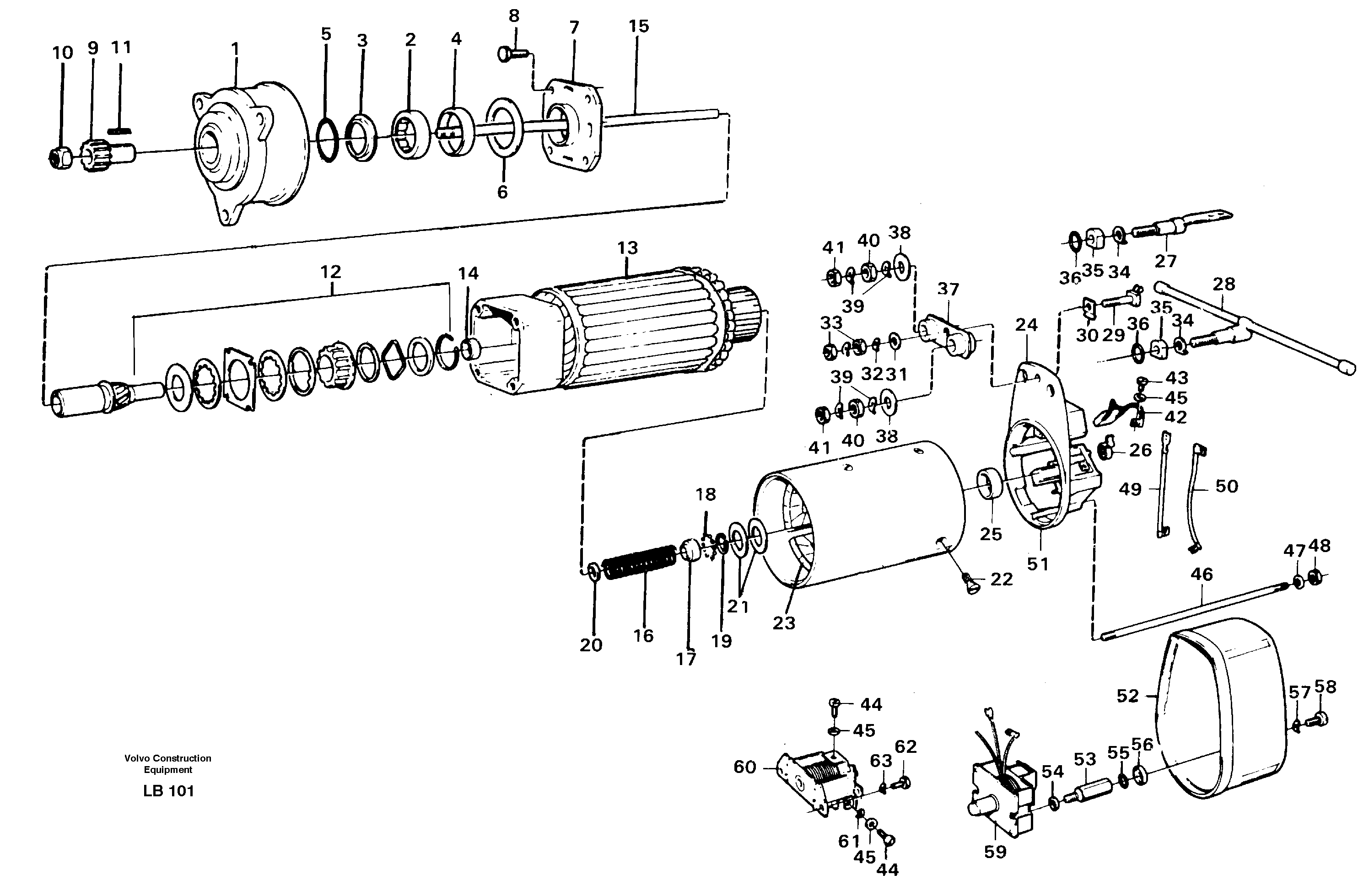 Схема запчастей Volvo EC450 - 23982 Starter motor EC450 SER NO 1782-1909