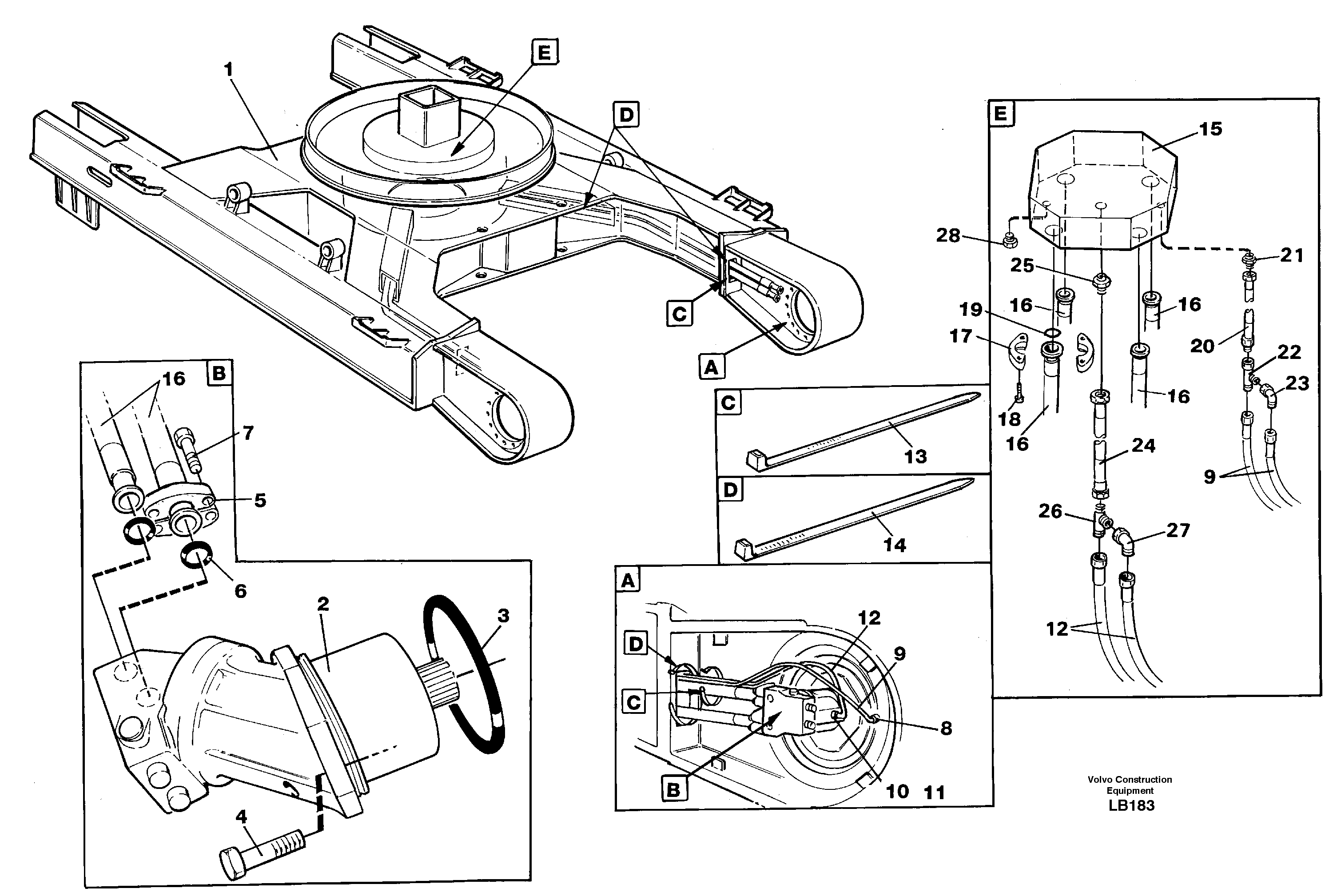 Схема запчастей Volvo EC450 - 45193 Travel motor hydraulics, undercarriage EC450 SER NO 1782-1909