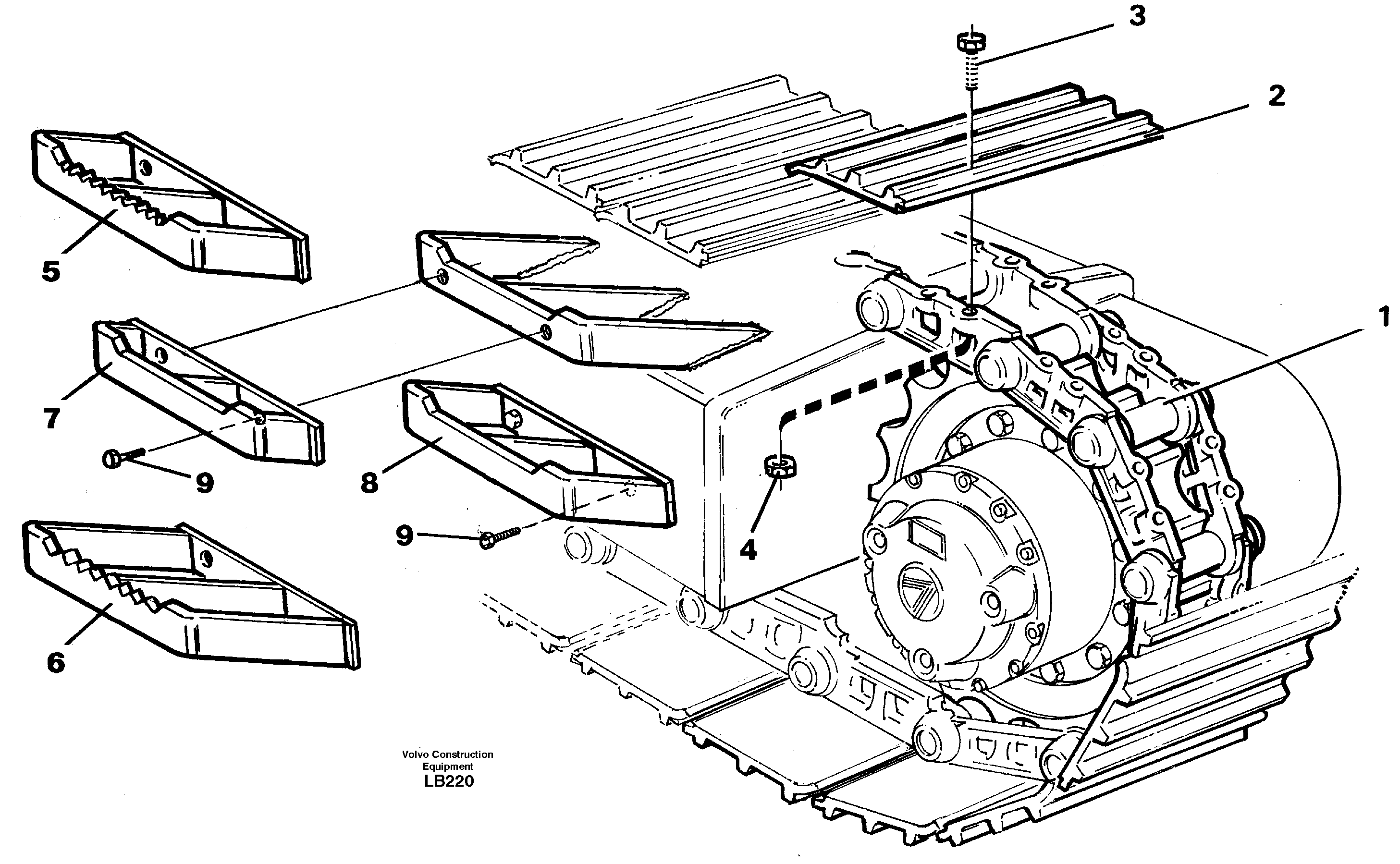 Схема запчастей Volvo EC450 - 38193 Crawler track EC450 SER NO 1782-1909