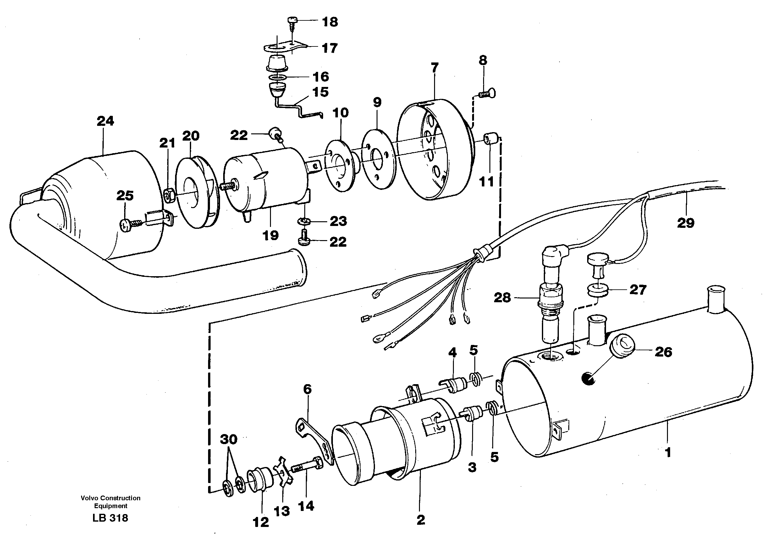 Схема запчастей Volvo EC450 - 18774 Heater, diesel EC450 SER NO 1782-1909